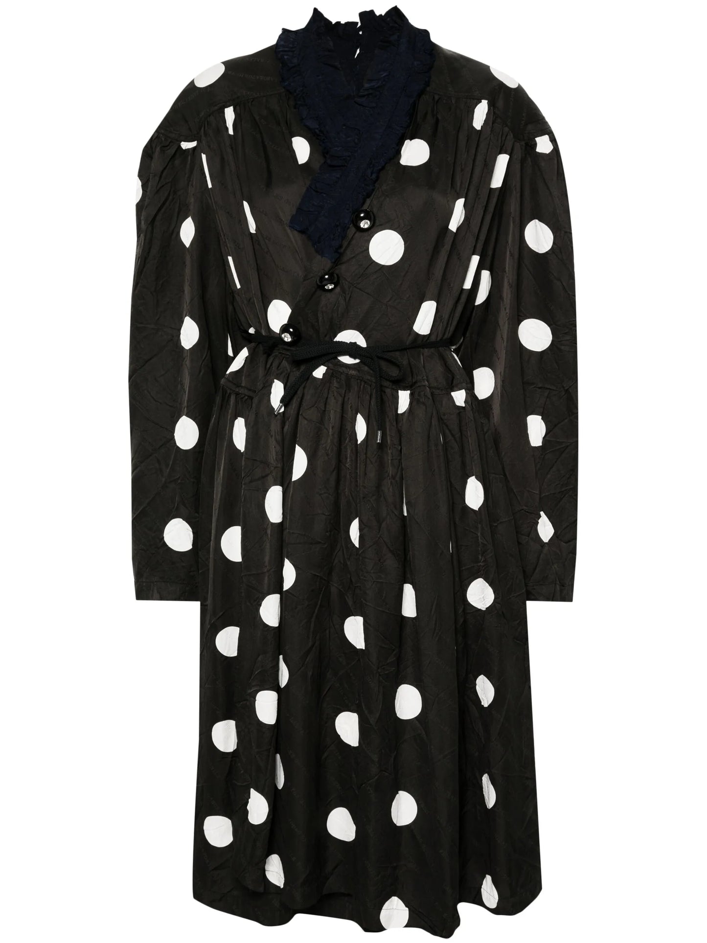 Backwrap polka-dot print dress