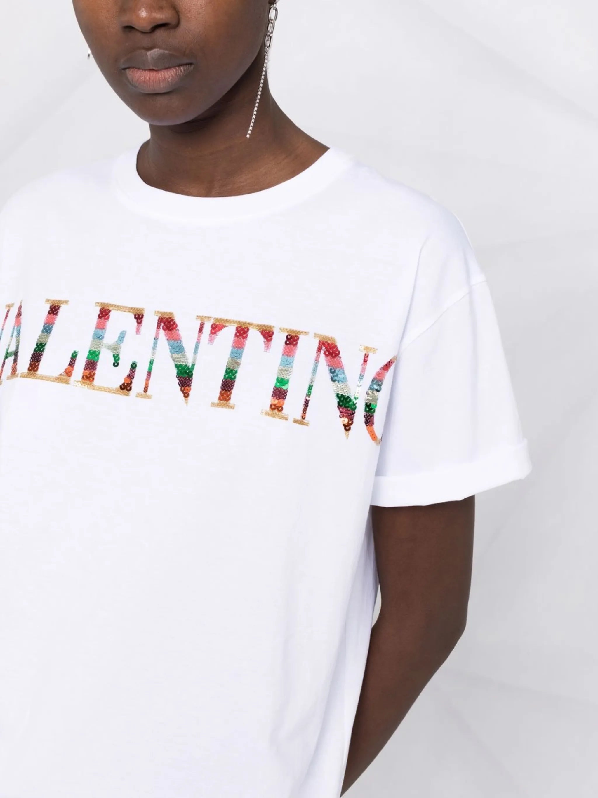 sequin-logo T-shirt