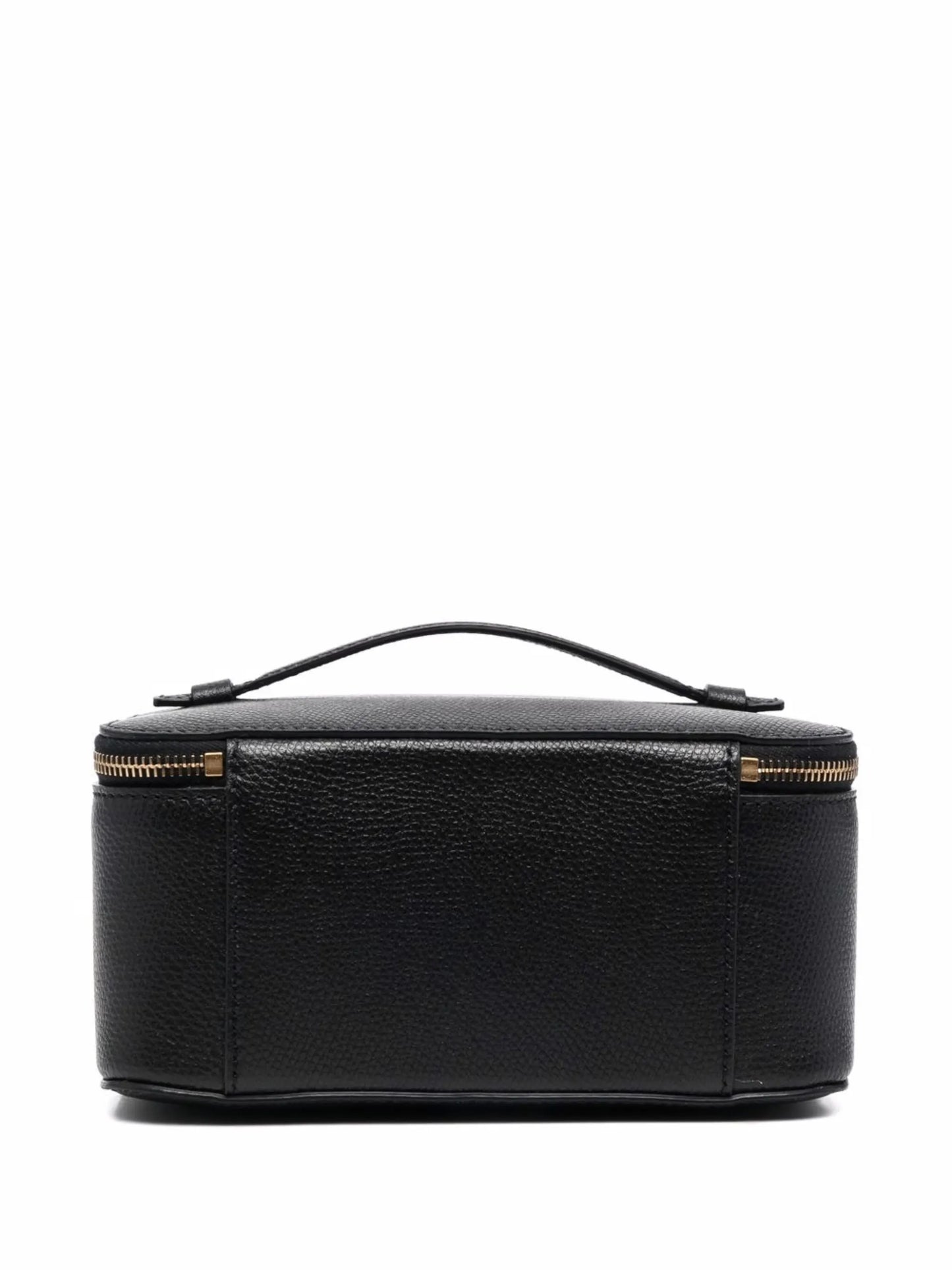 pebbled leather box make-up bag