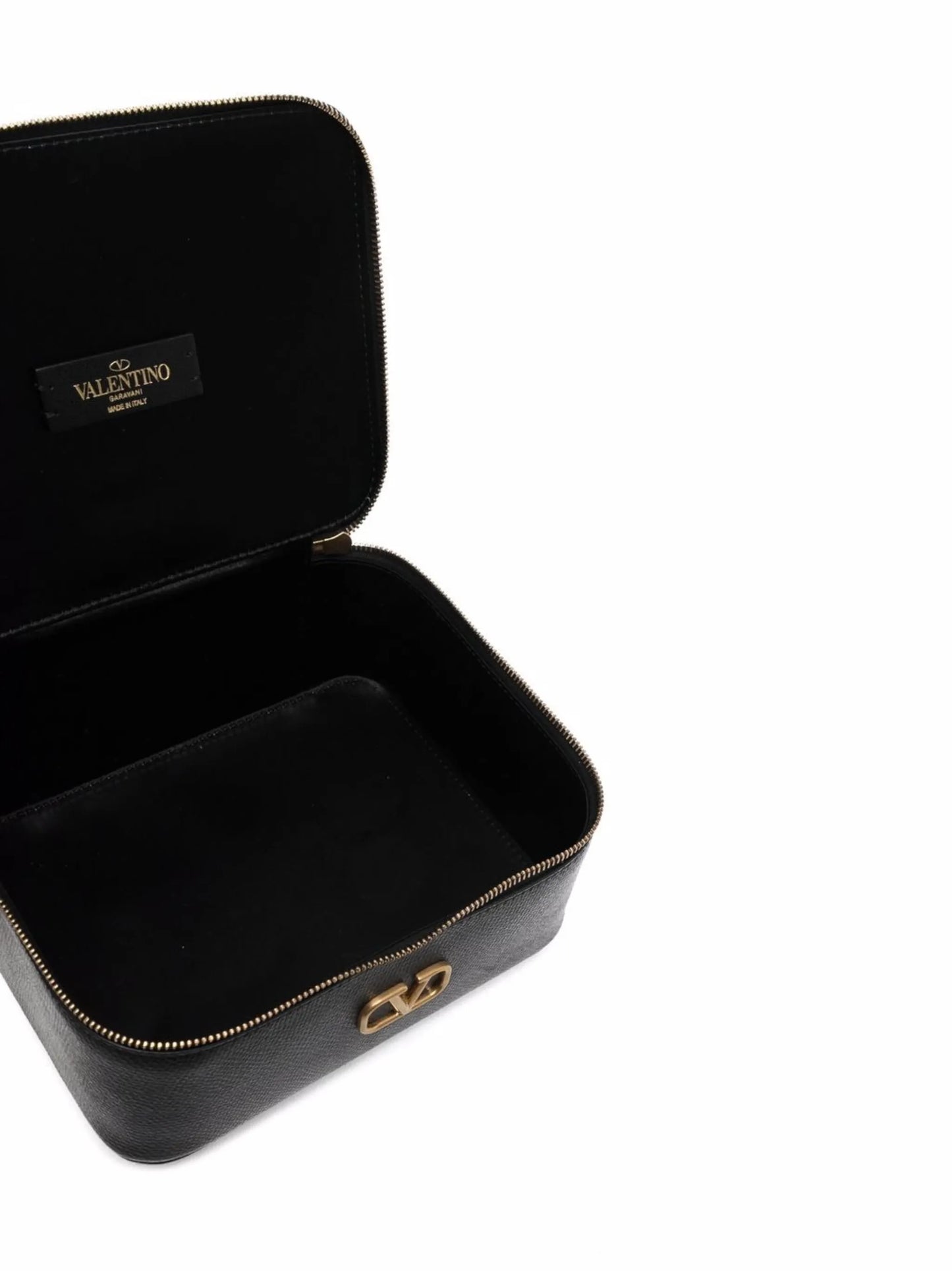 pebbled leather box make-up bag