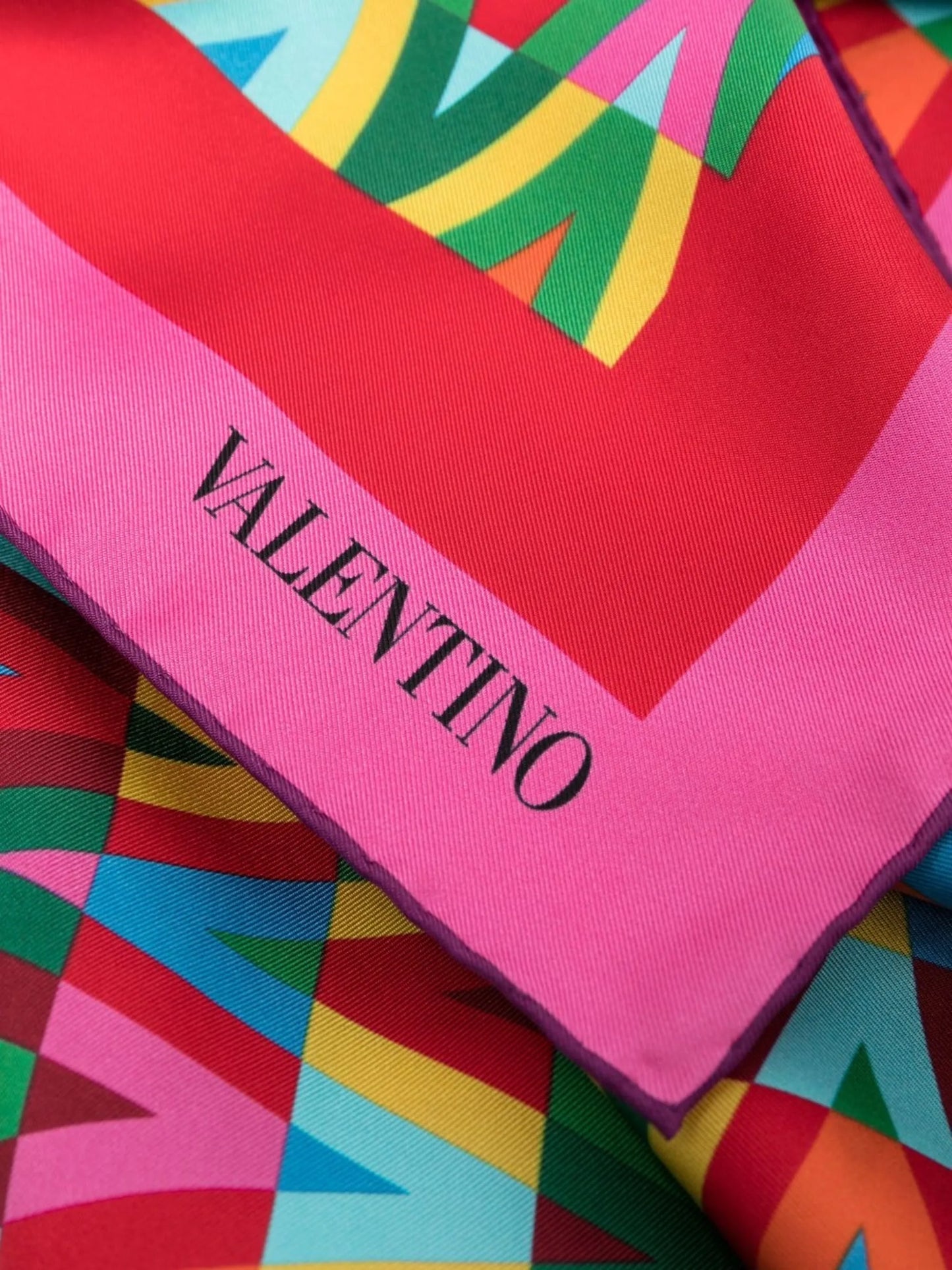 Optical logo-print scarf