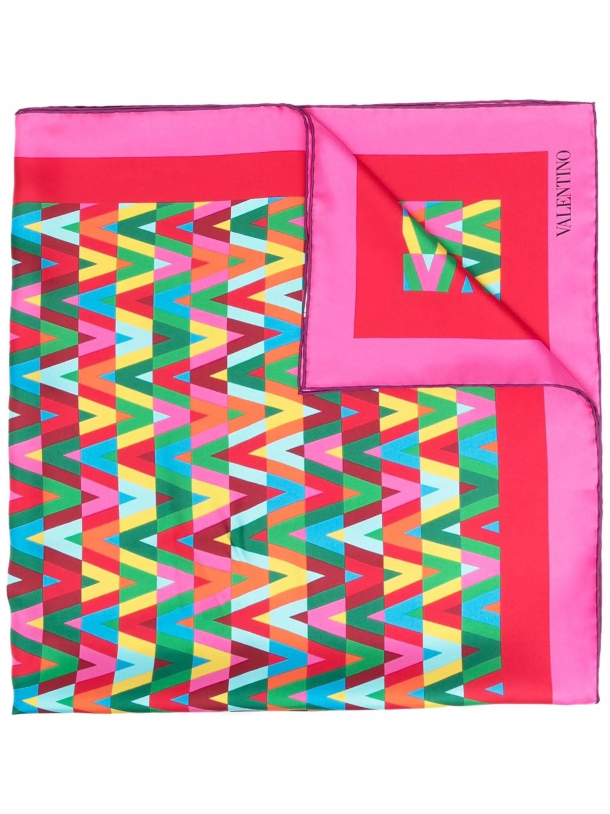 Optical logo-print scarf