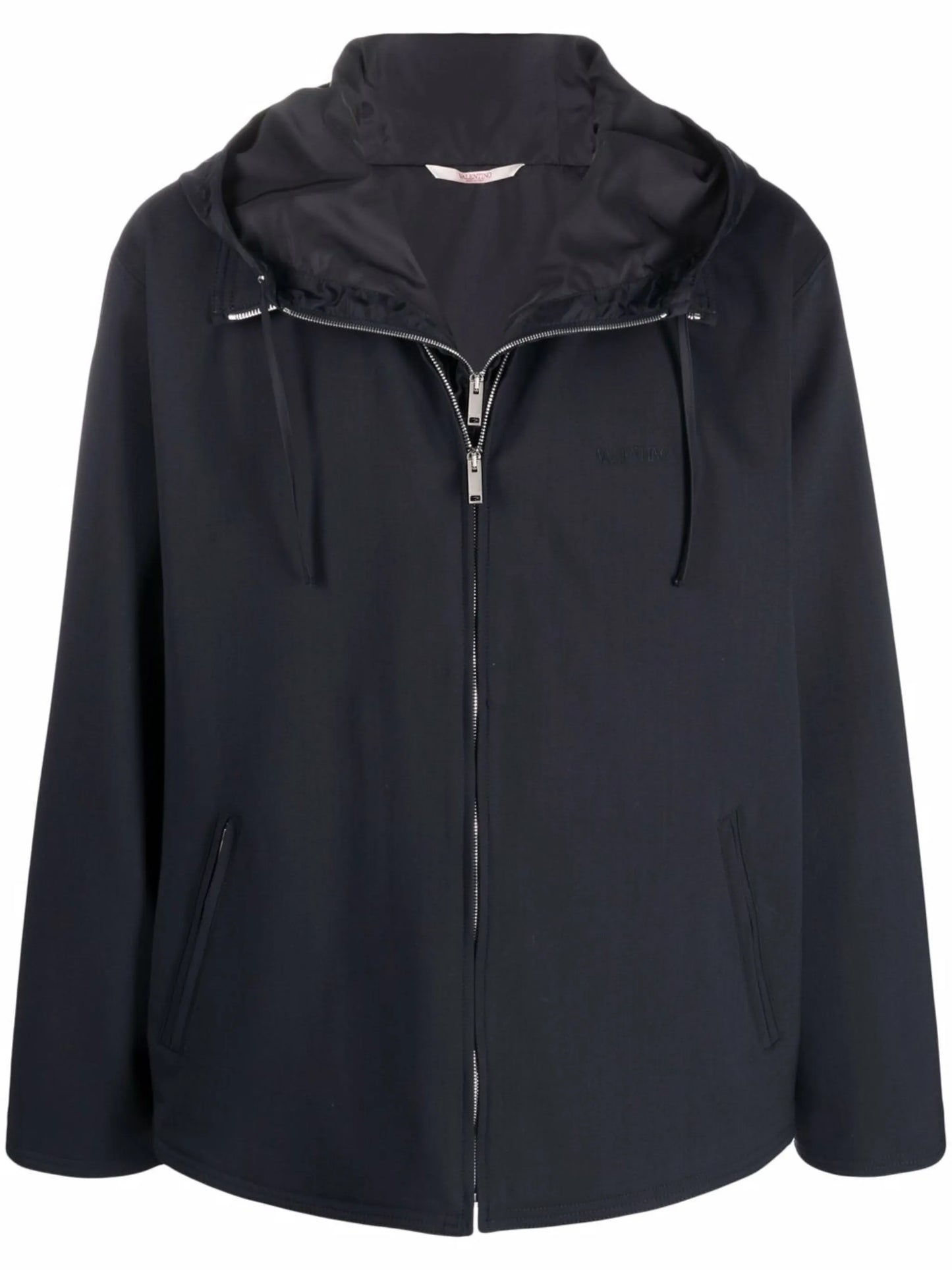 zip-up hooded jacket