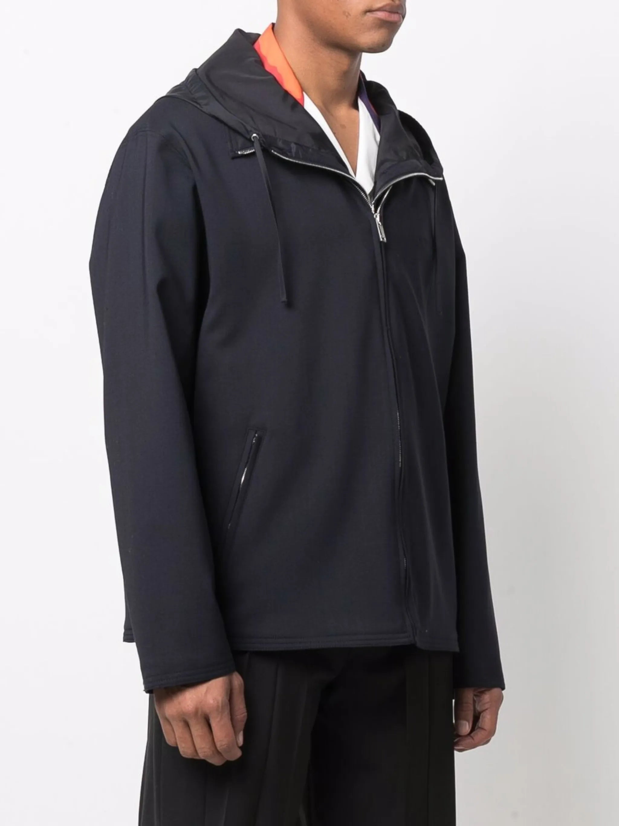 zip-up hooded jacket
