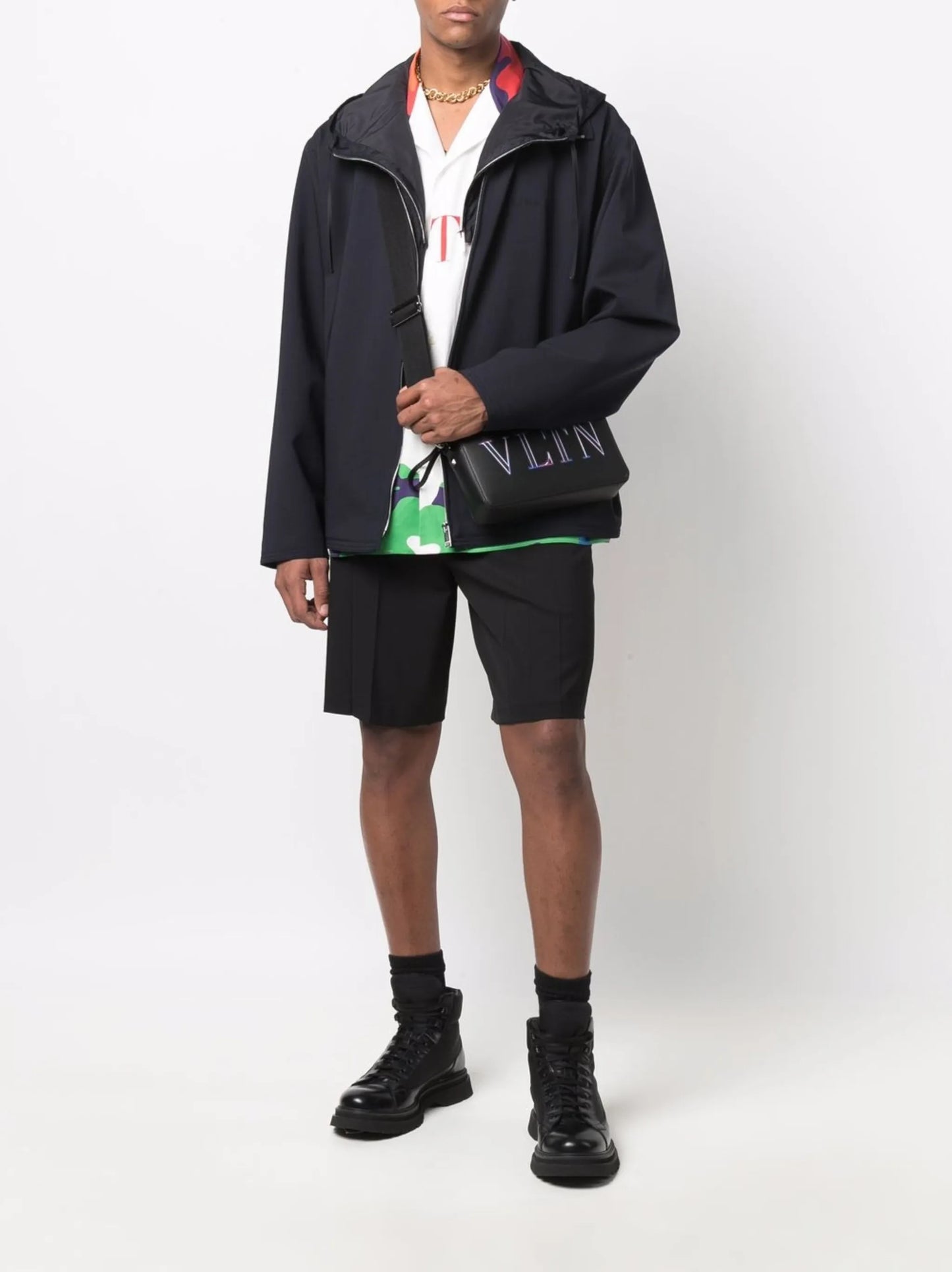 zip-up hooded jacket