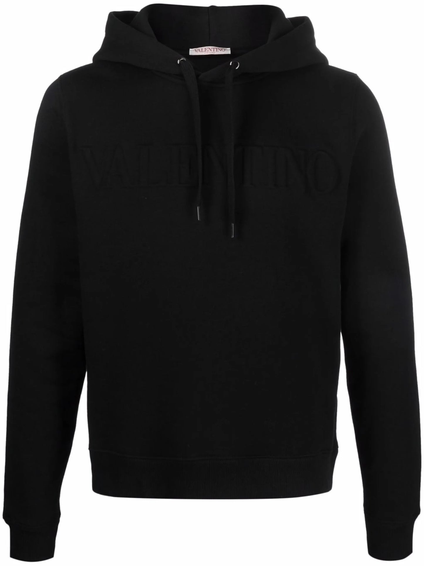 embossed logo drawstring hoodie