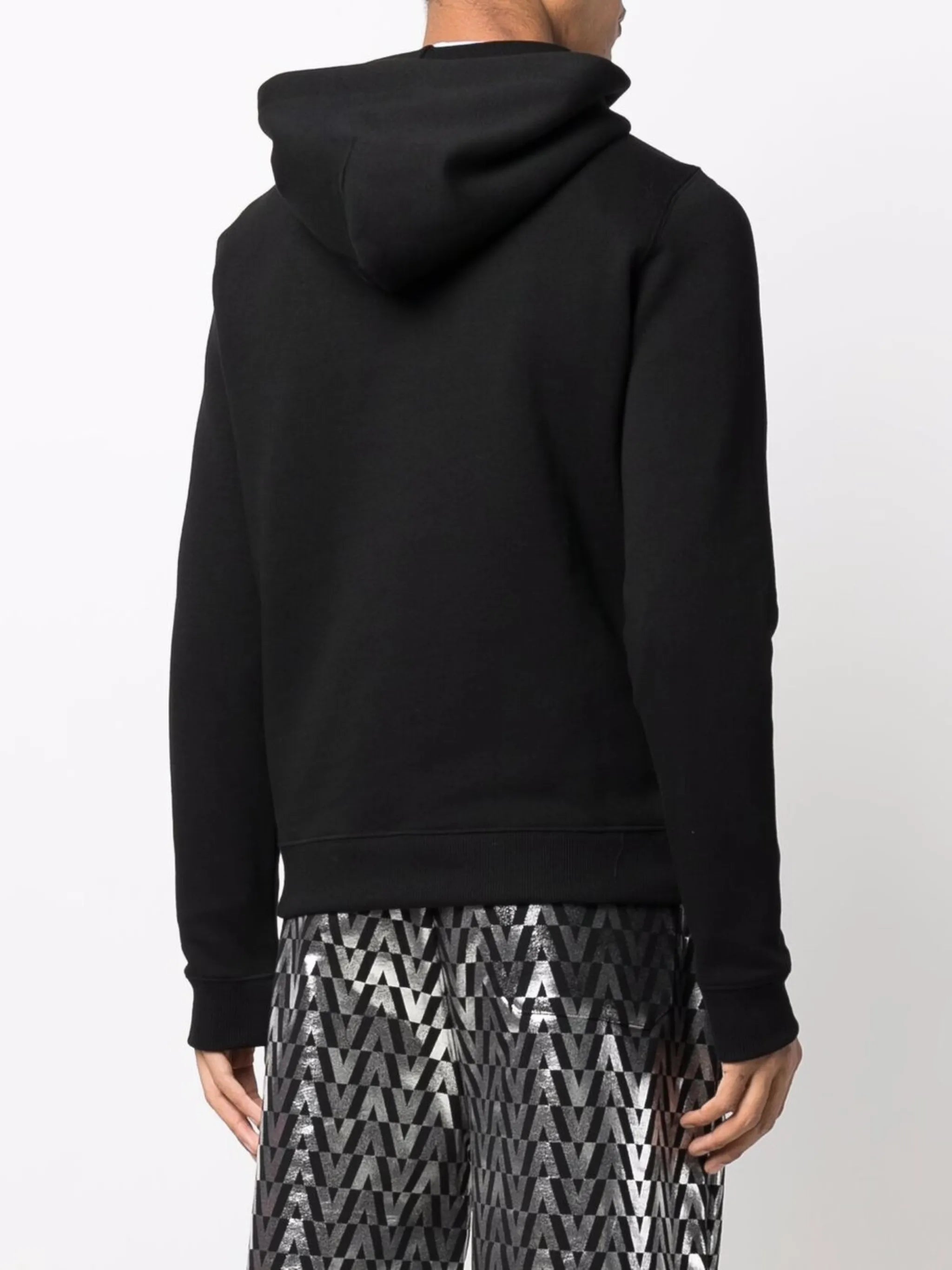 embossed logo drawstring hoodie