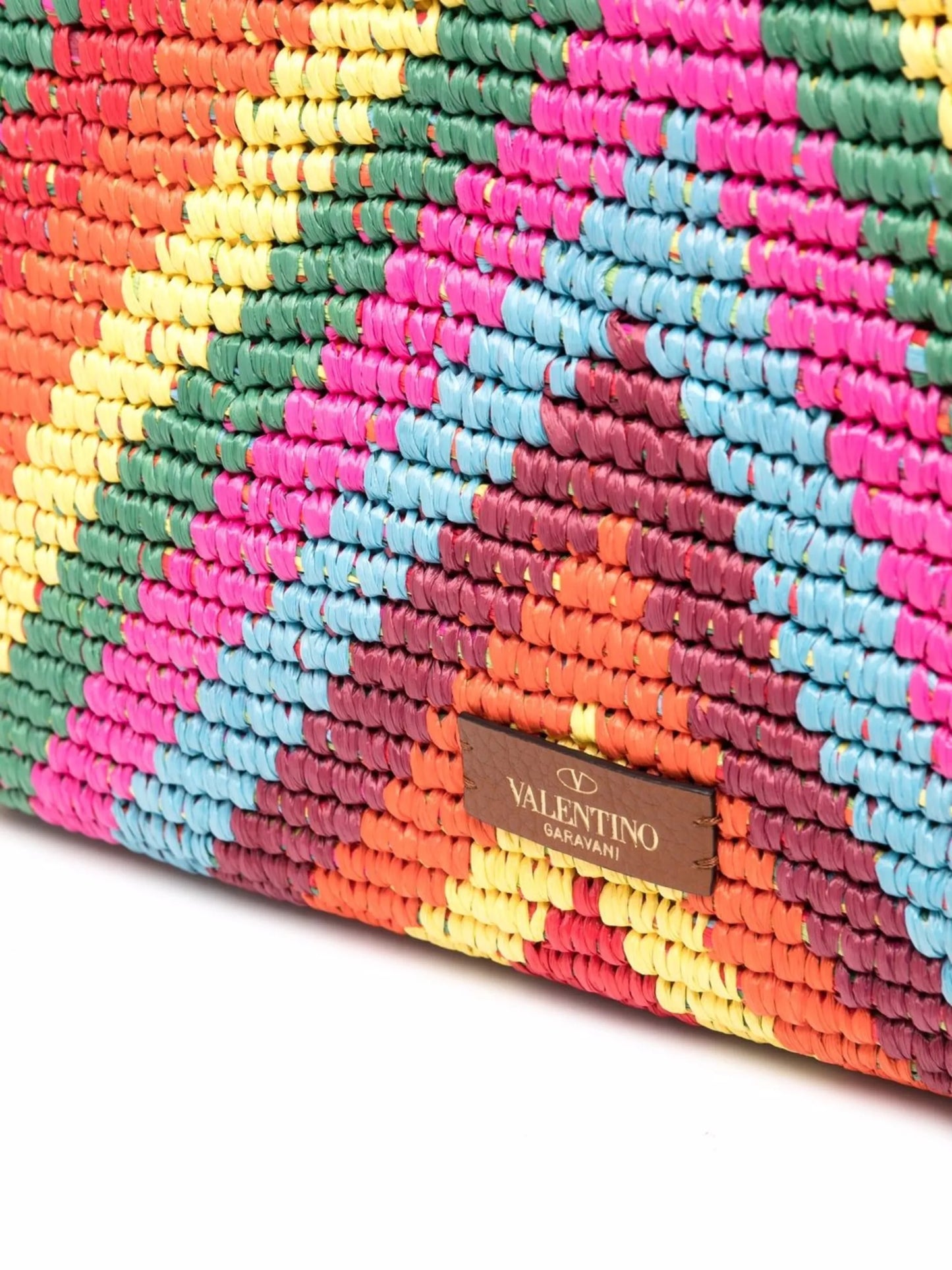 Optical logo woven tote bag