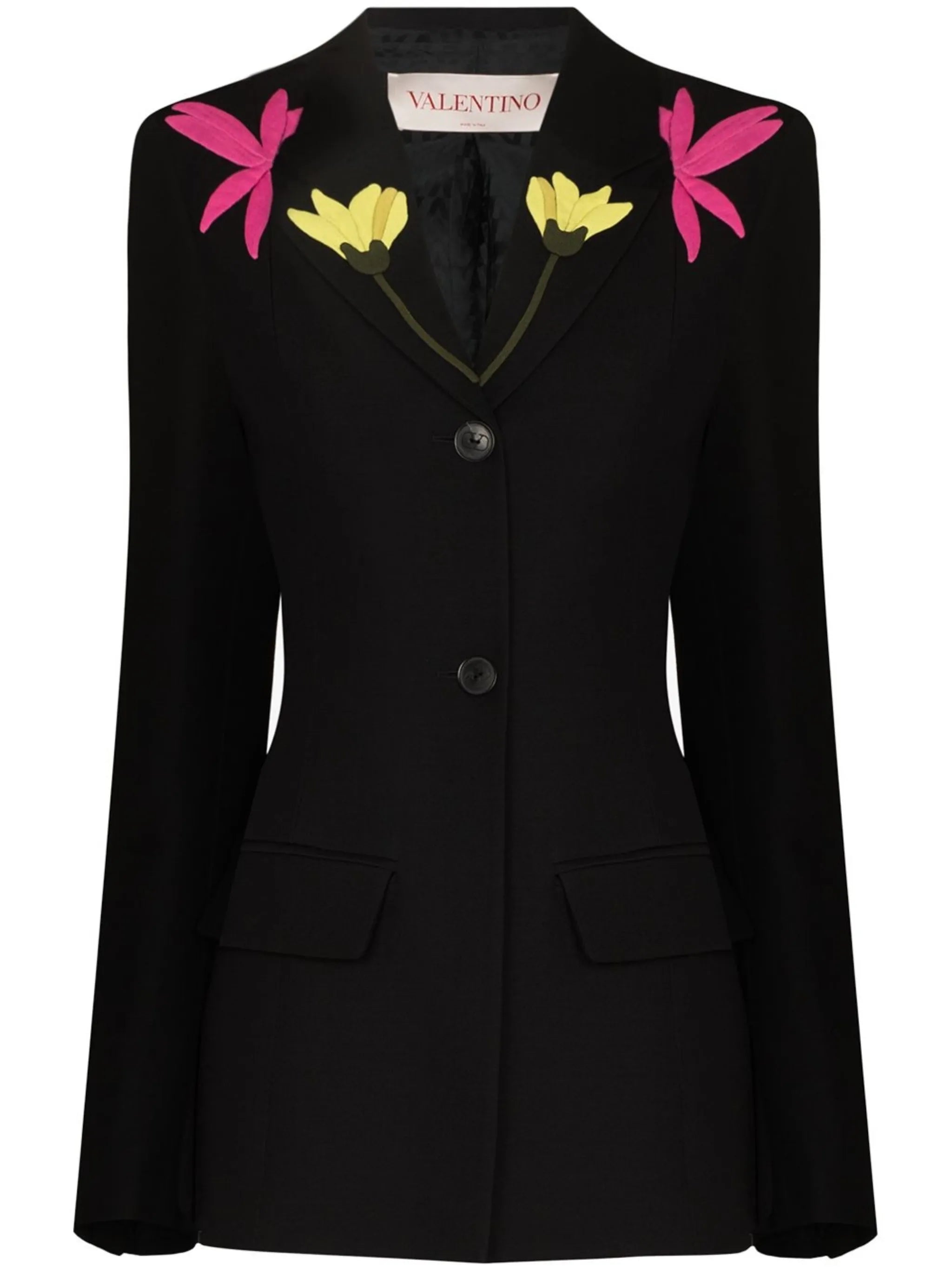 floral-embroidered blazer