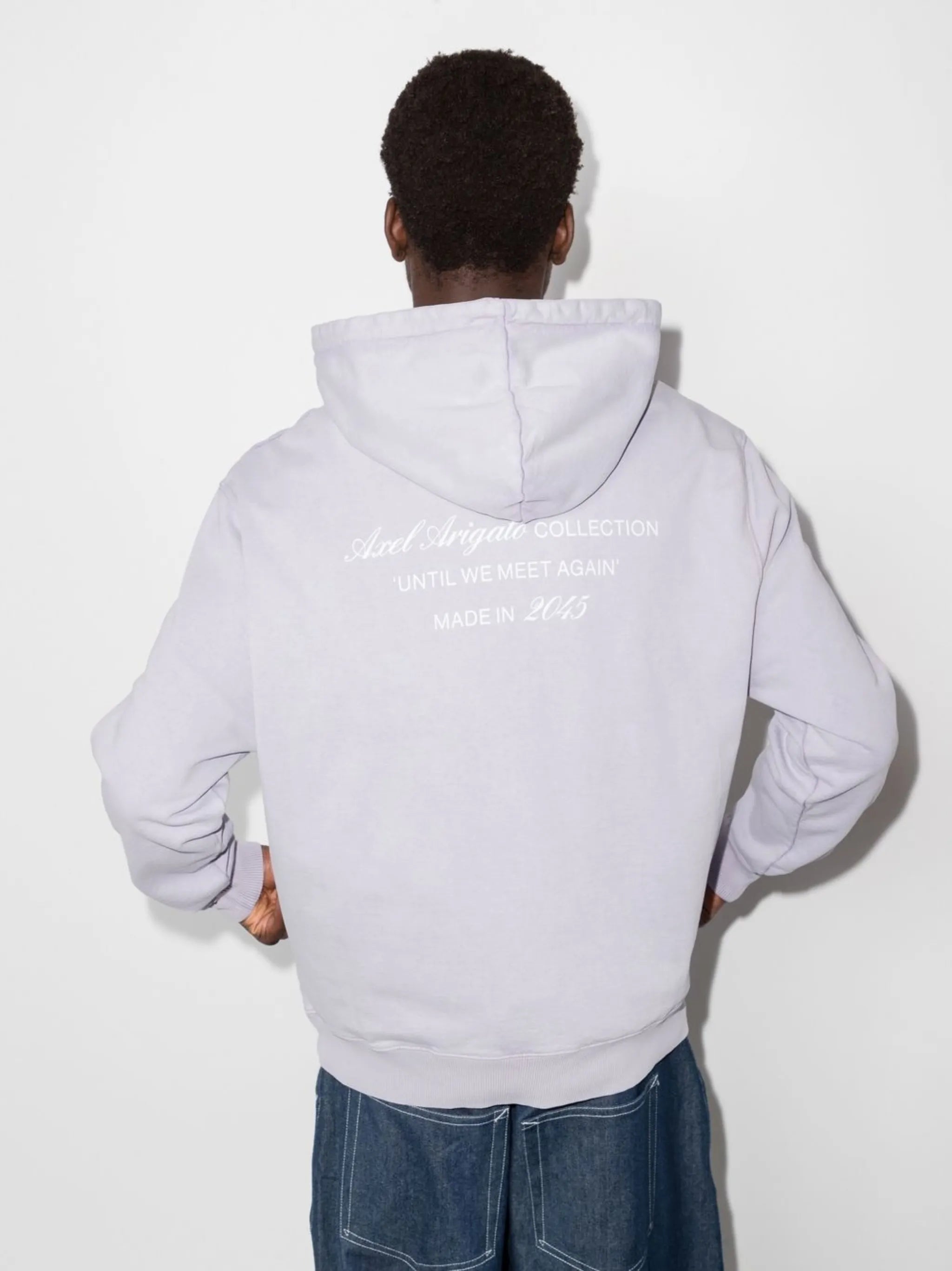 Reunited print drawstring hoodie
