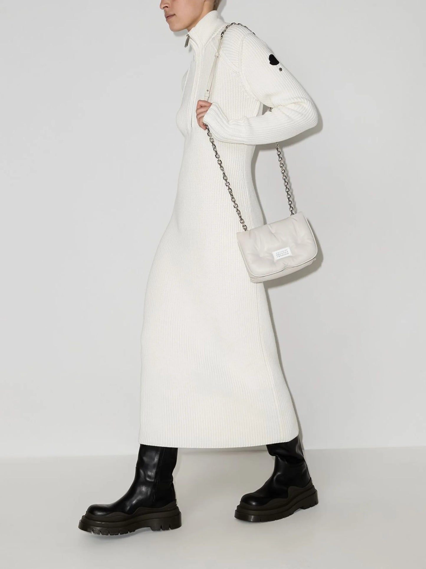 ribbed knit midi dress