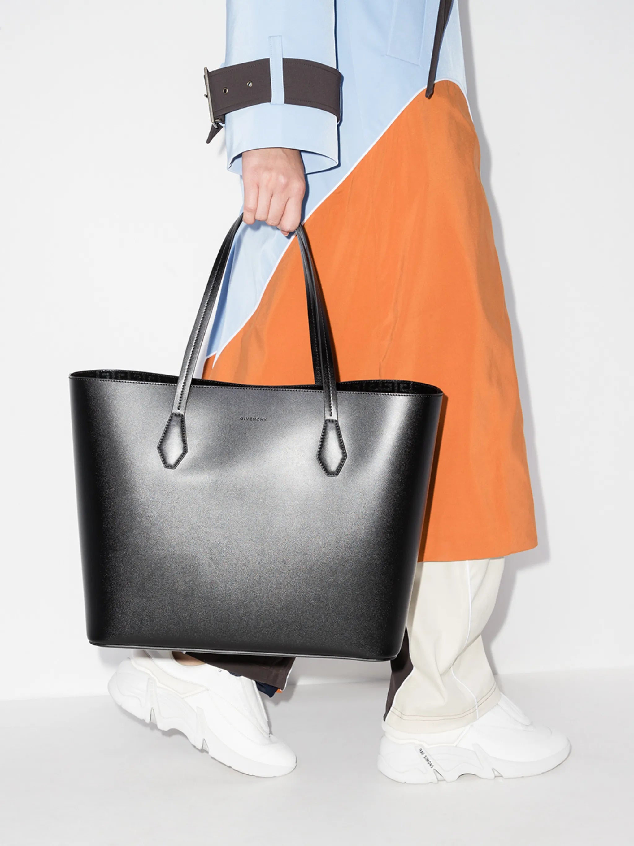 Wing leather shopping tote bag
