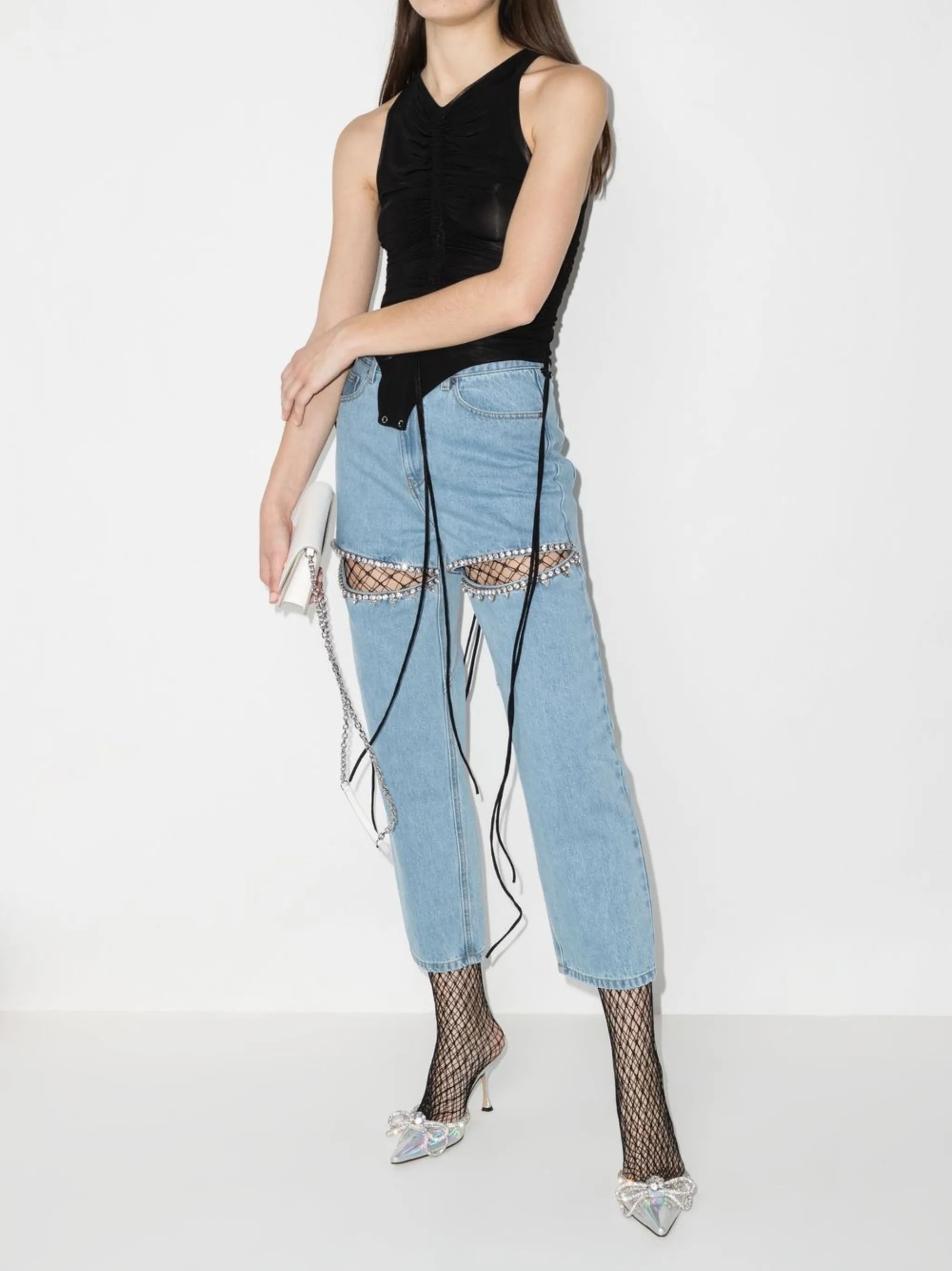 high-rise cropped jeans