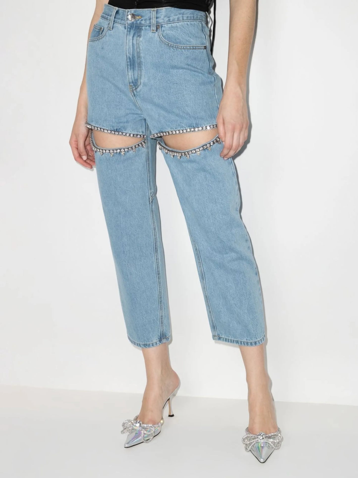 high-rise cropped jeans