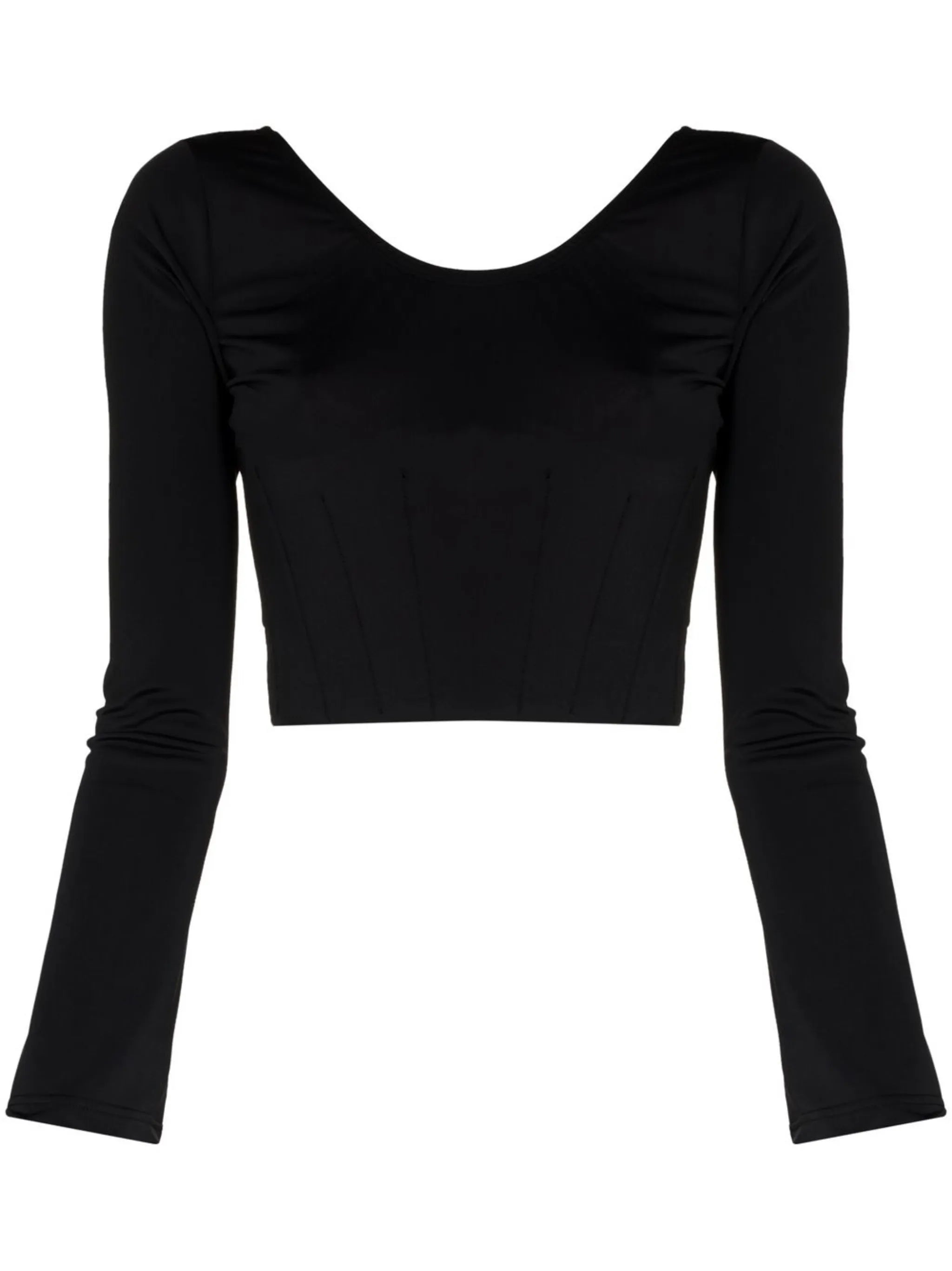 zip-up corset crop top