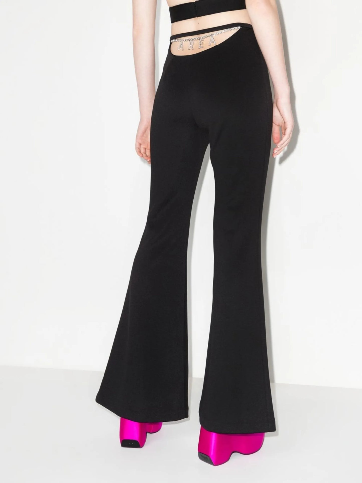 nameplate flared leg trousers