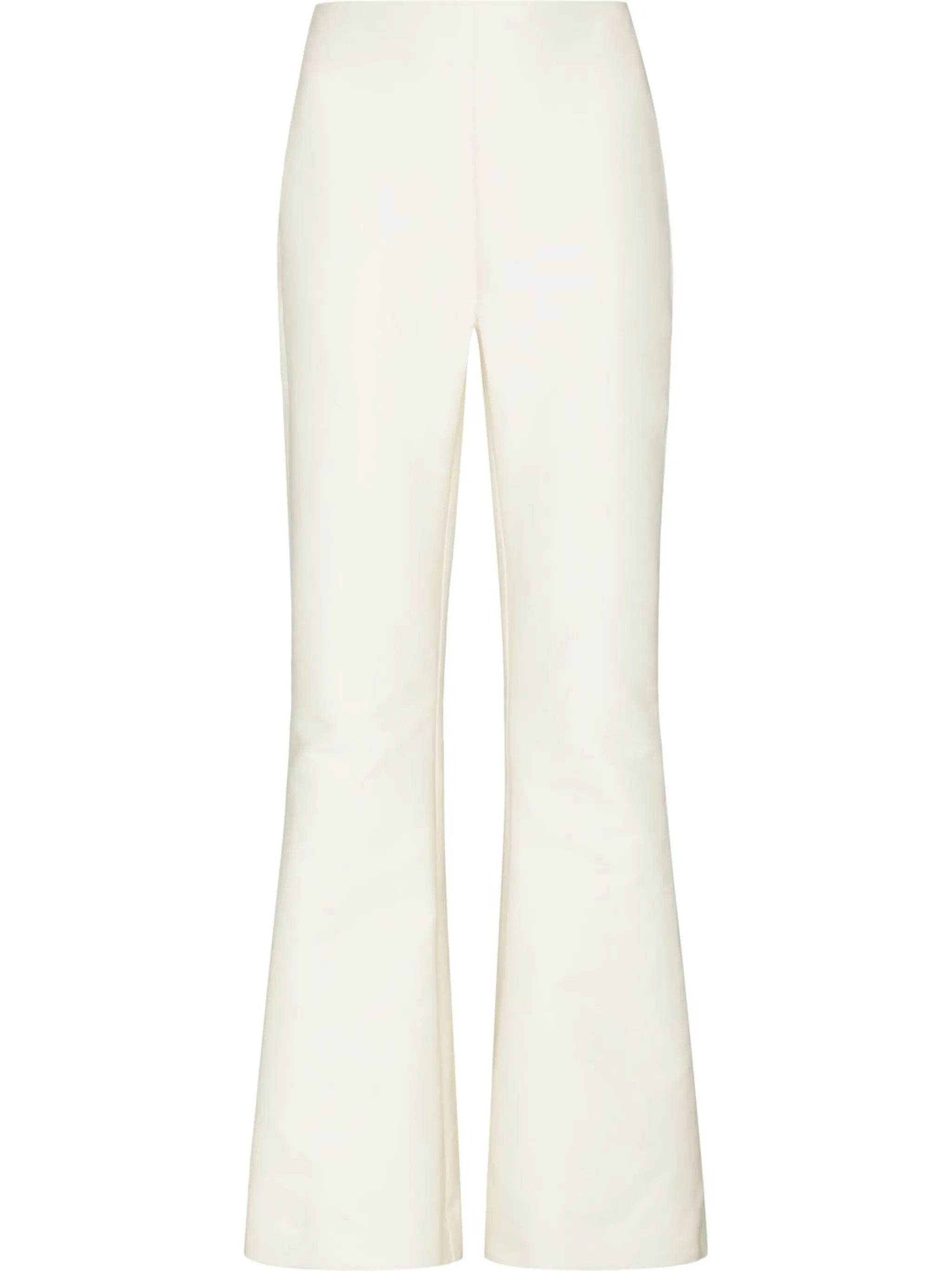 high-waisted flared trousers