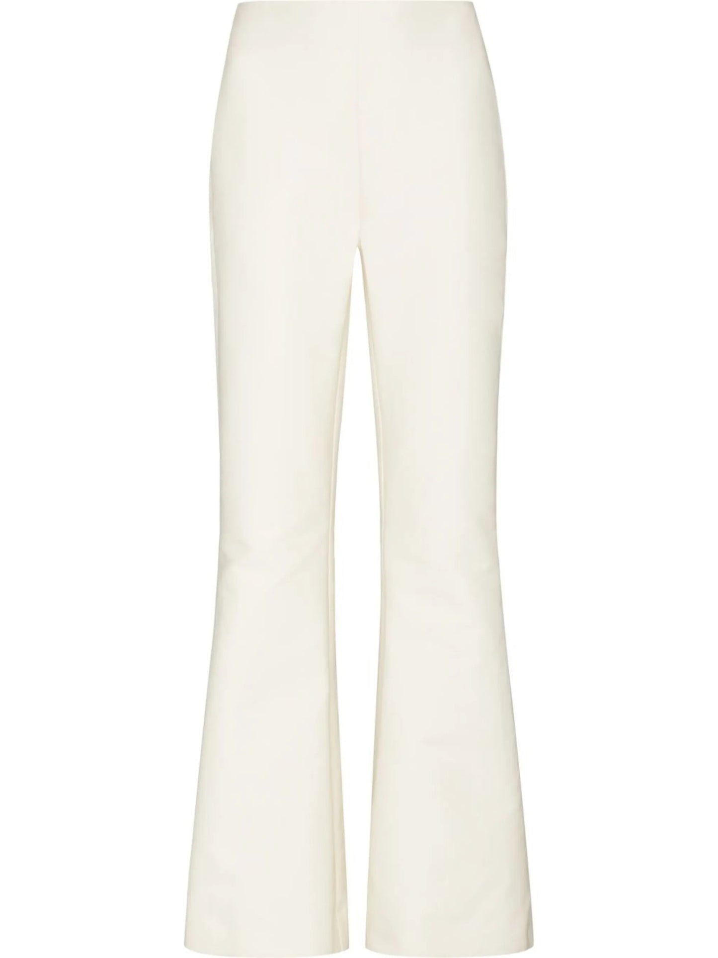 high-waisted flared trousers
