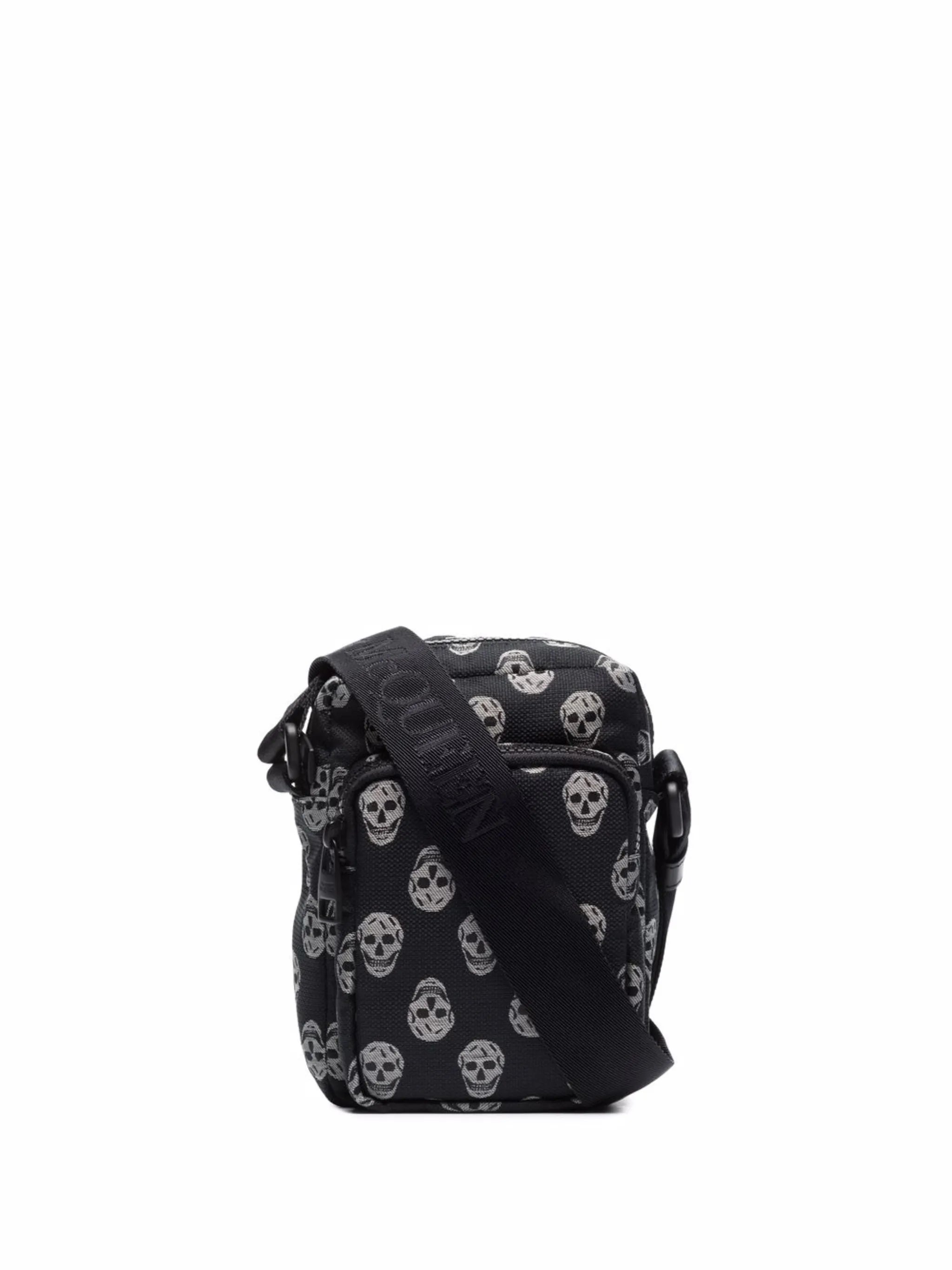skull-print messenger bag
