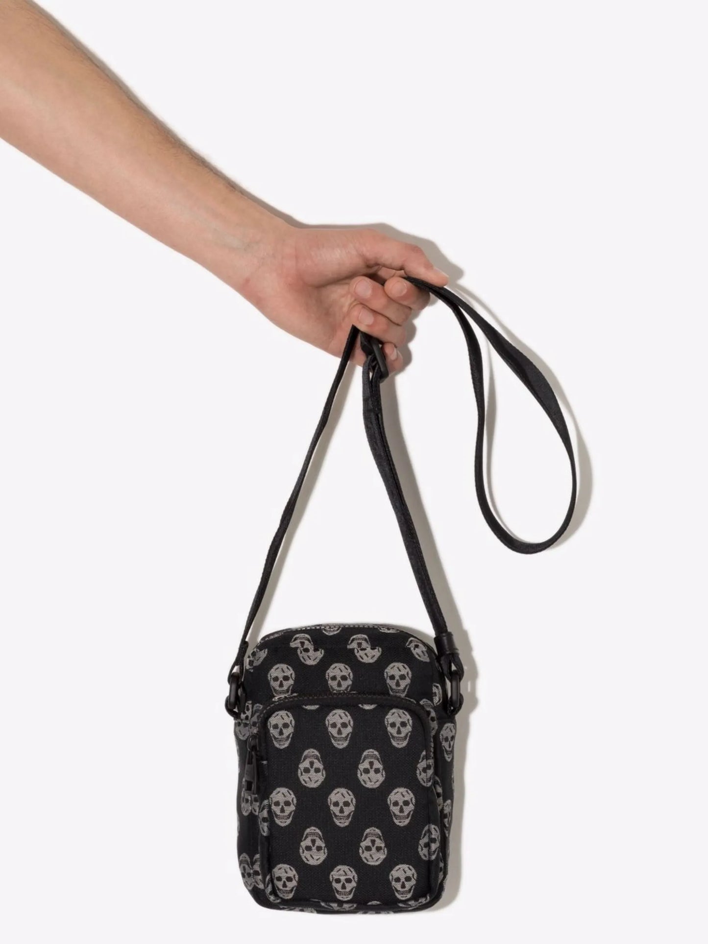 skull-print messenger bag