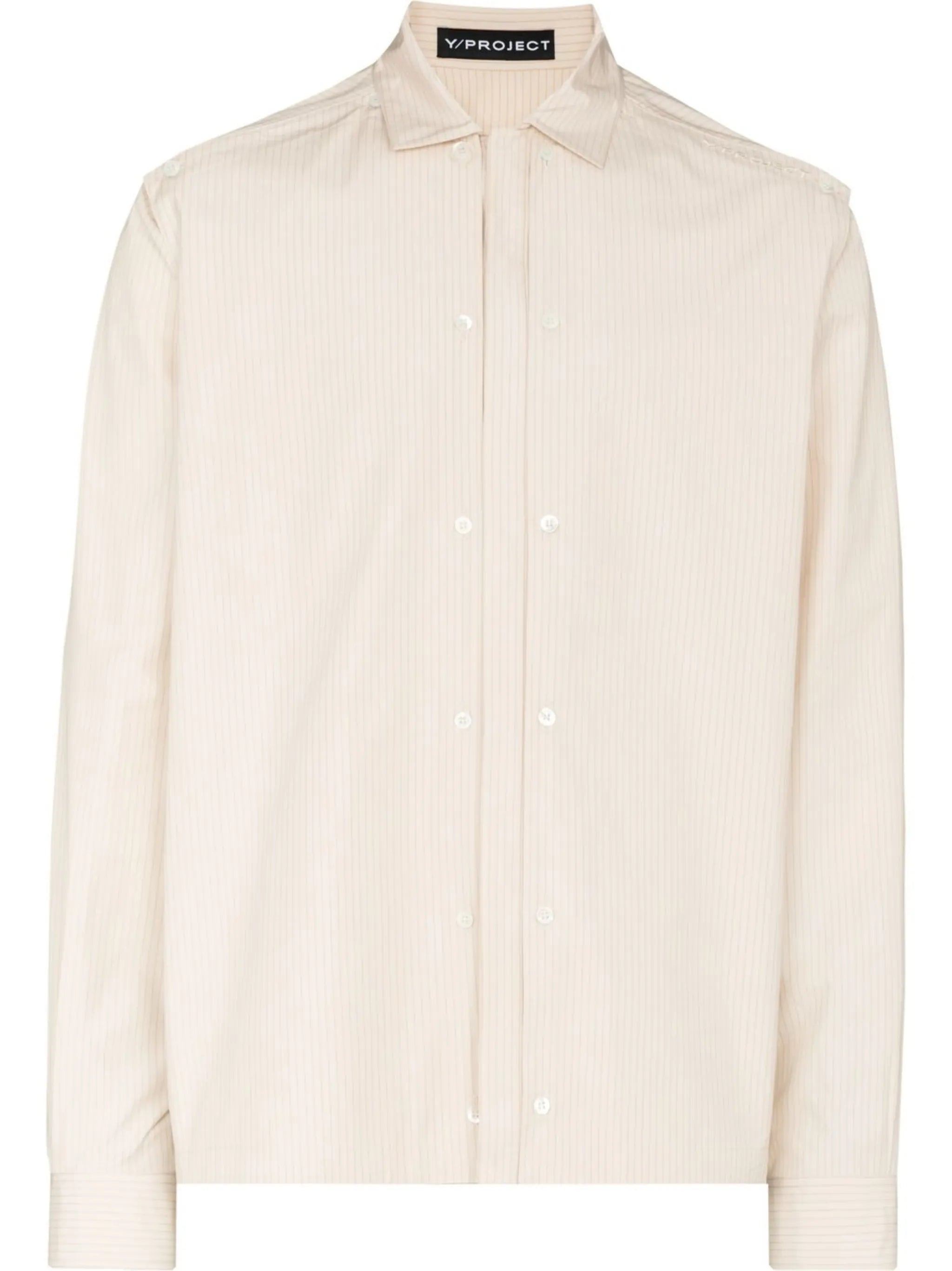 layered pinstripe shirt