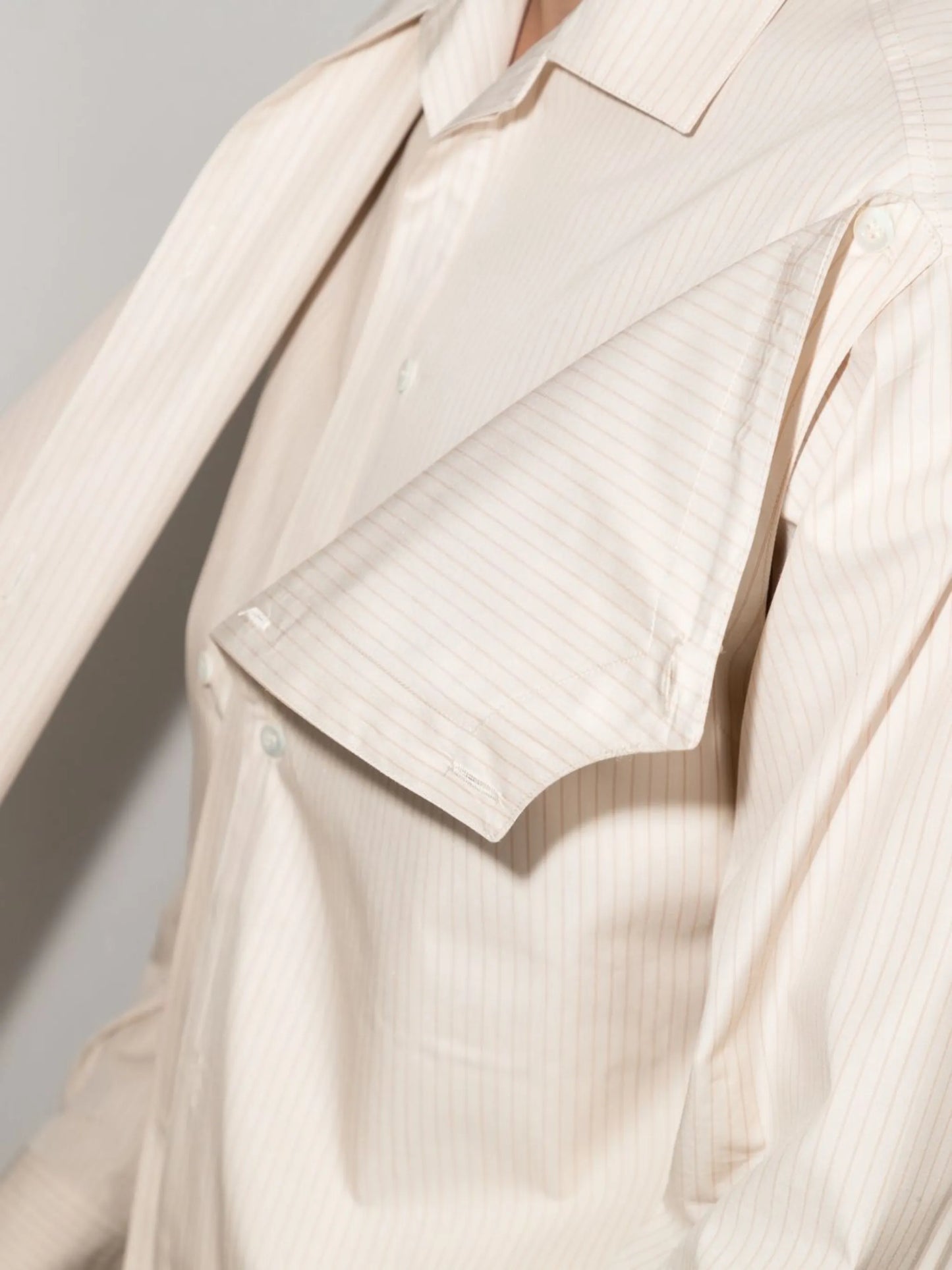 layered pinstripe shirt