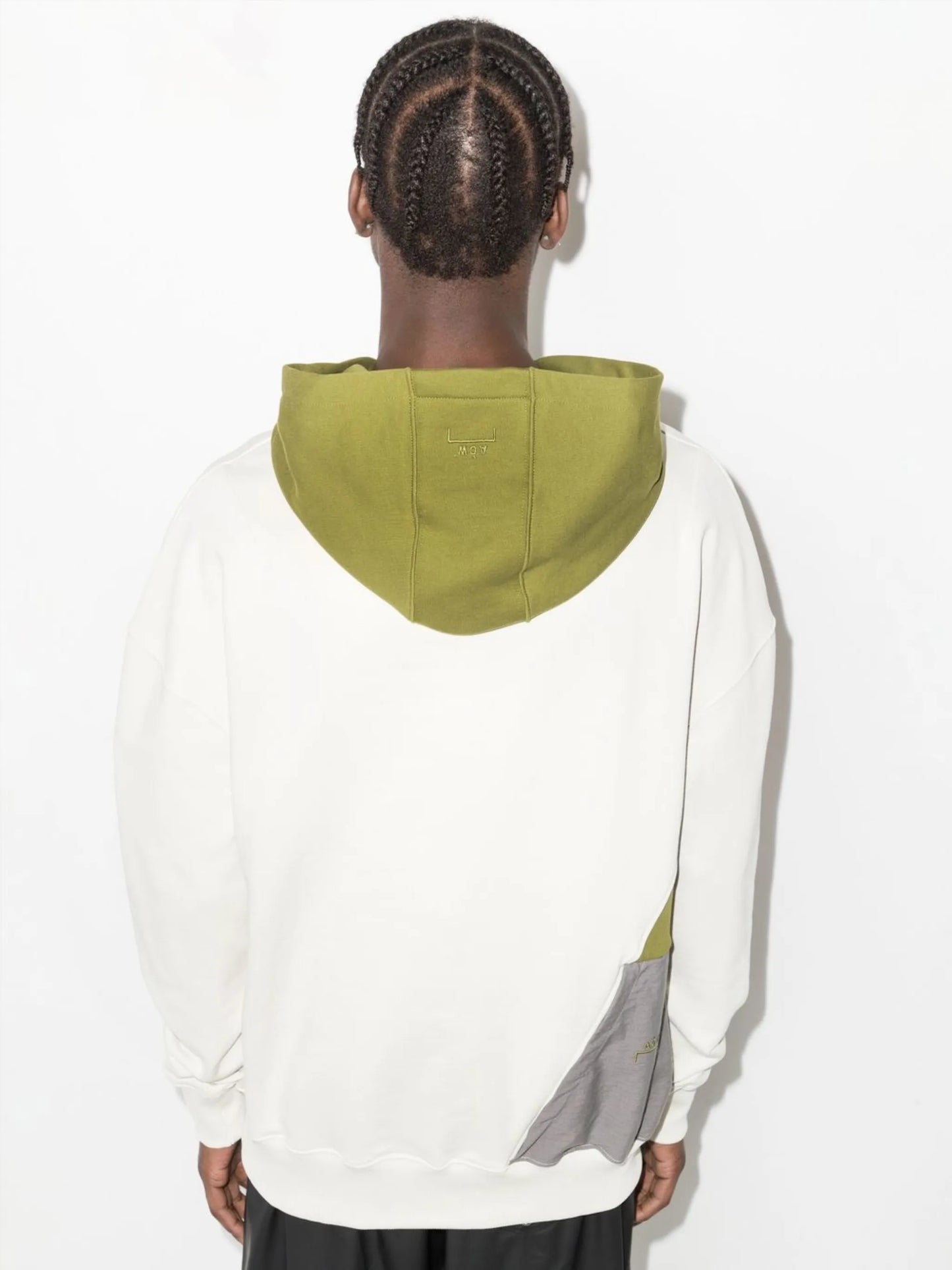 flap-pocket panelled hoodie
