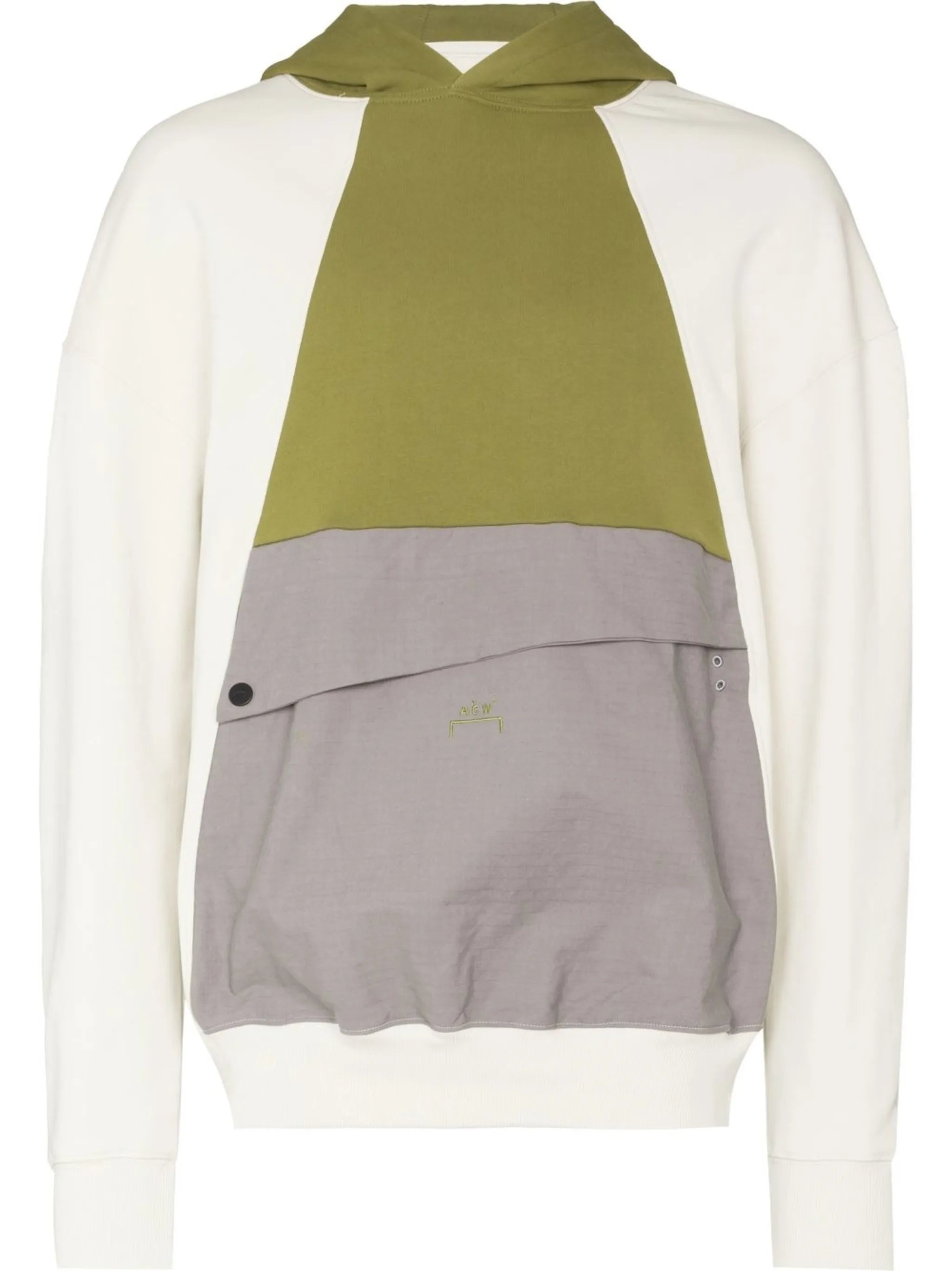 flap-pocket panelled hoodie
