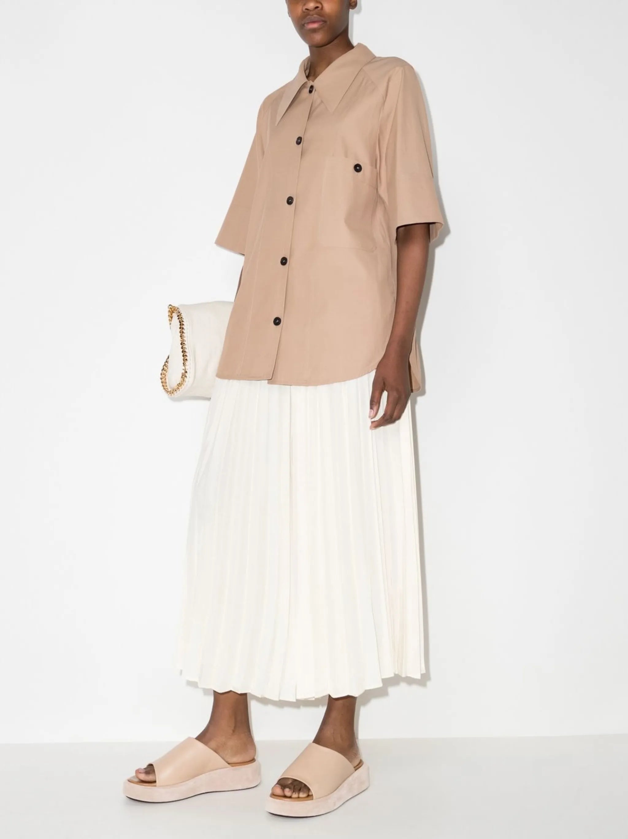 pleated culotte trousers