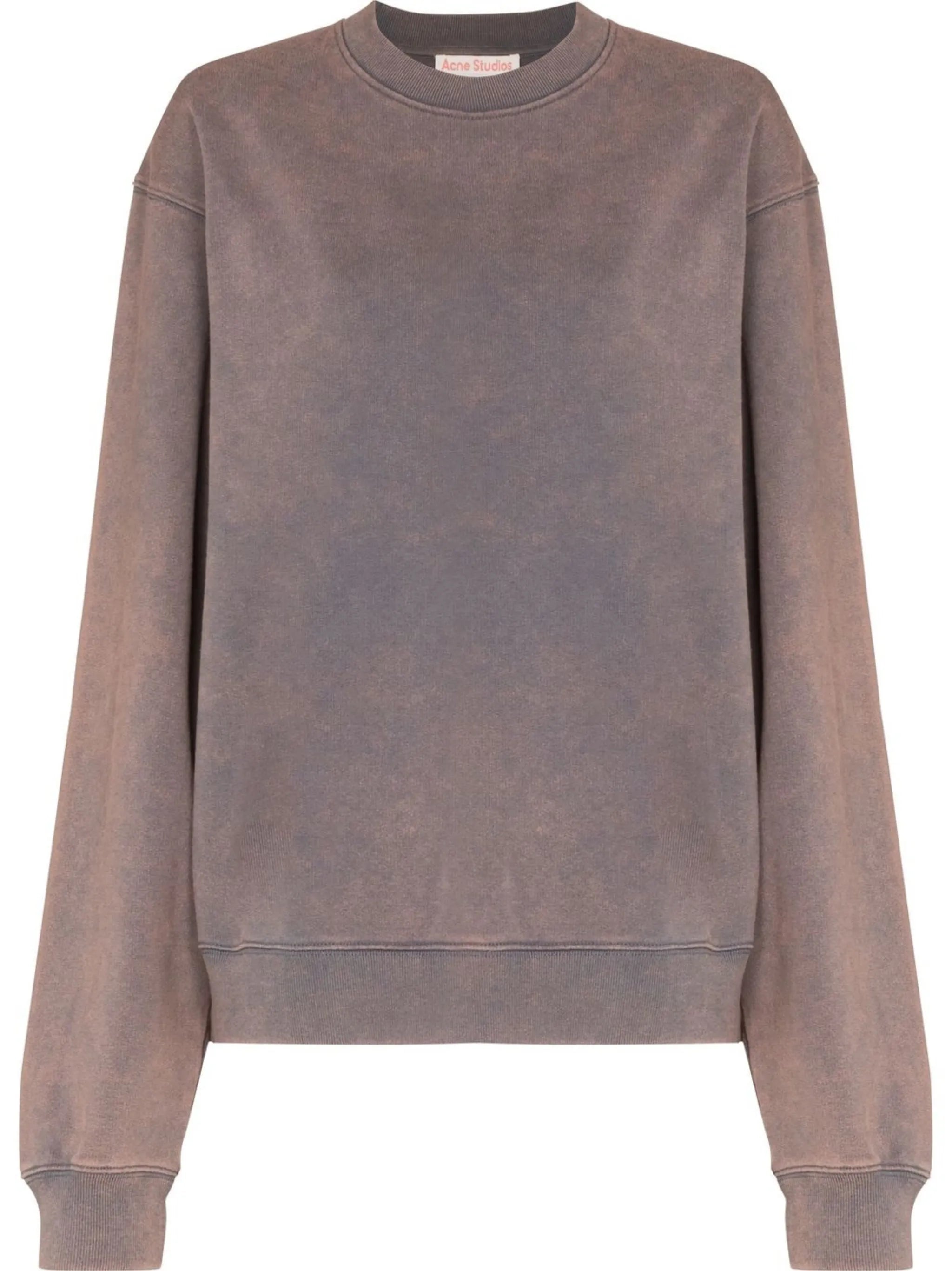 bleached-wash crew-neck sweatshirt