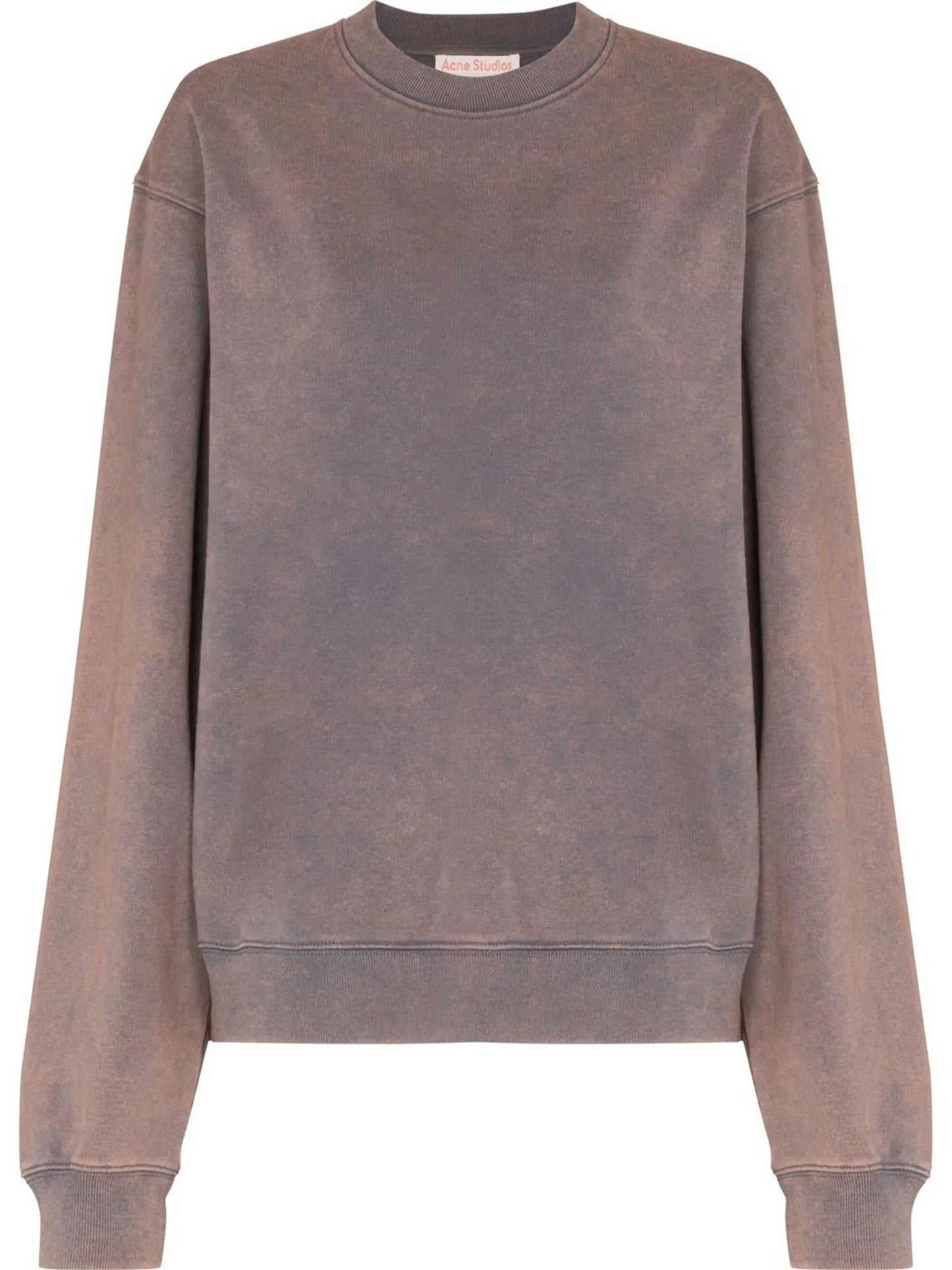 bleached-wash crew-neck sweatshirt