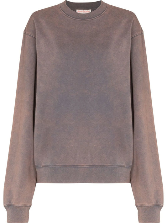 bleached-wash crew-neck sweatshirt