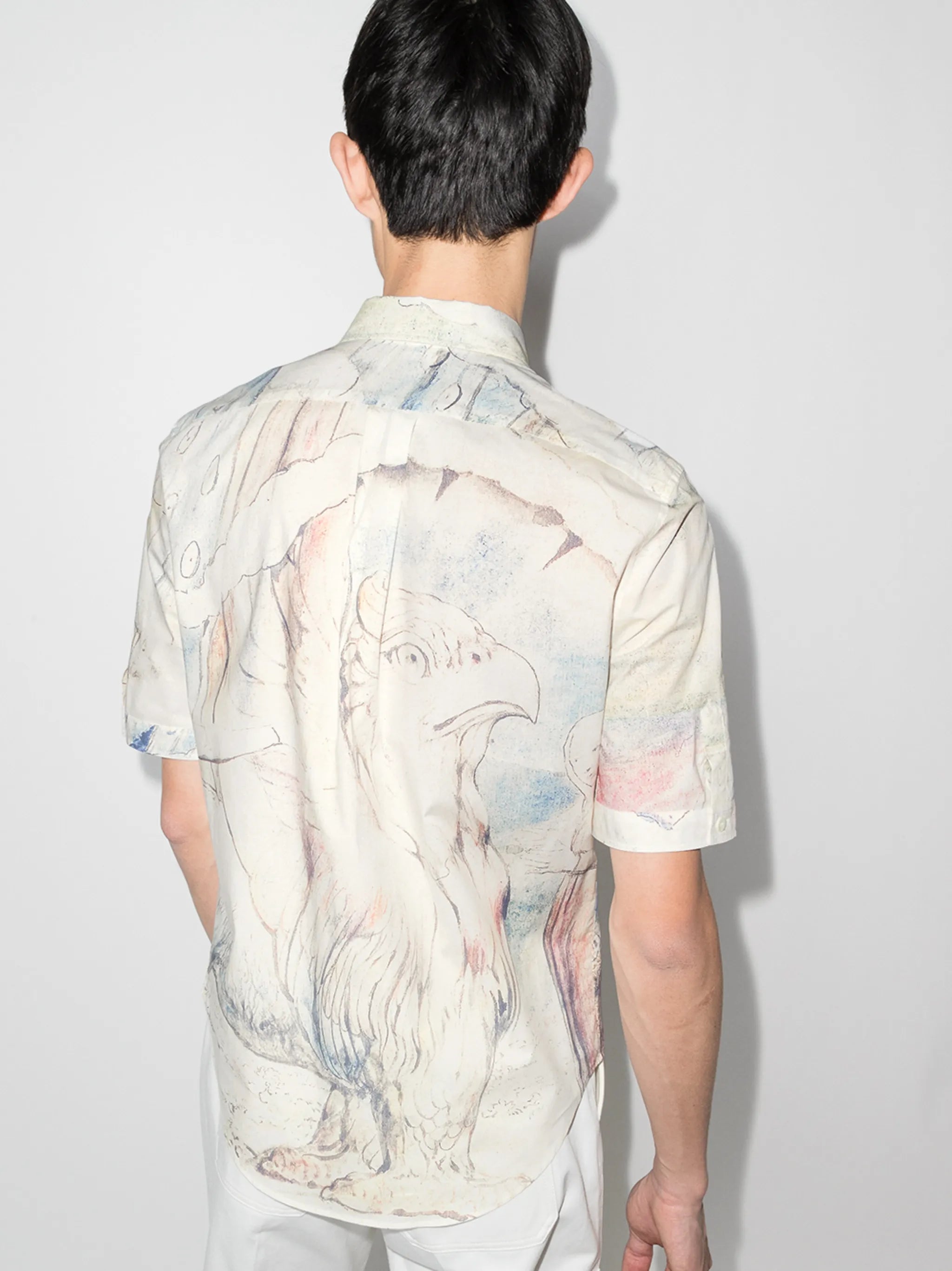 abstract-print cotton shirt