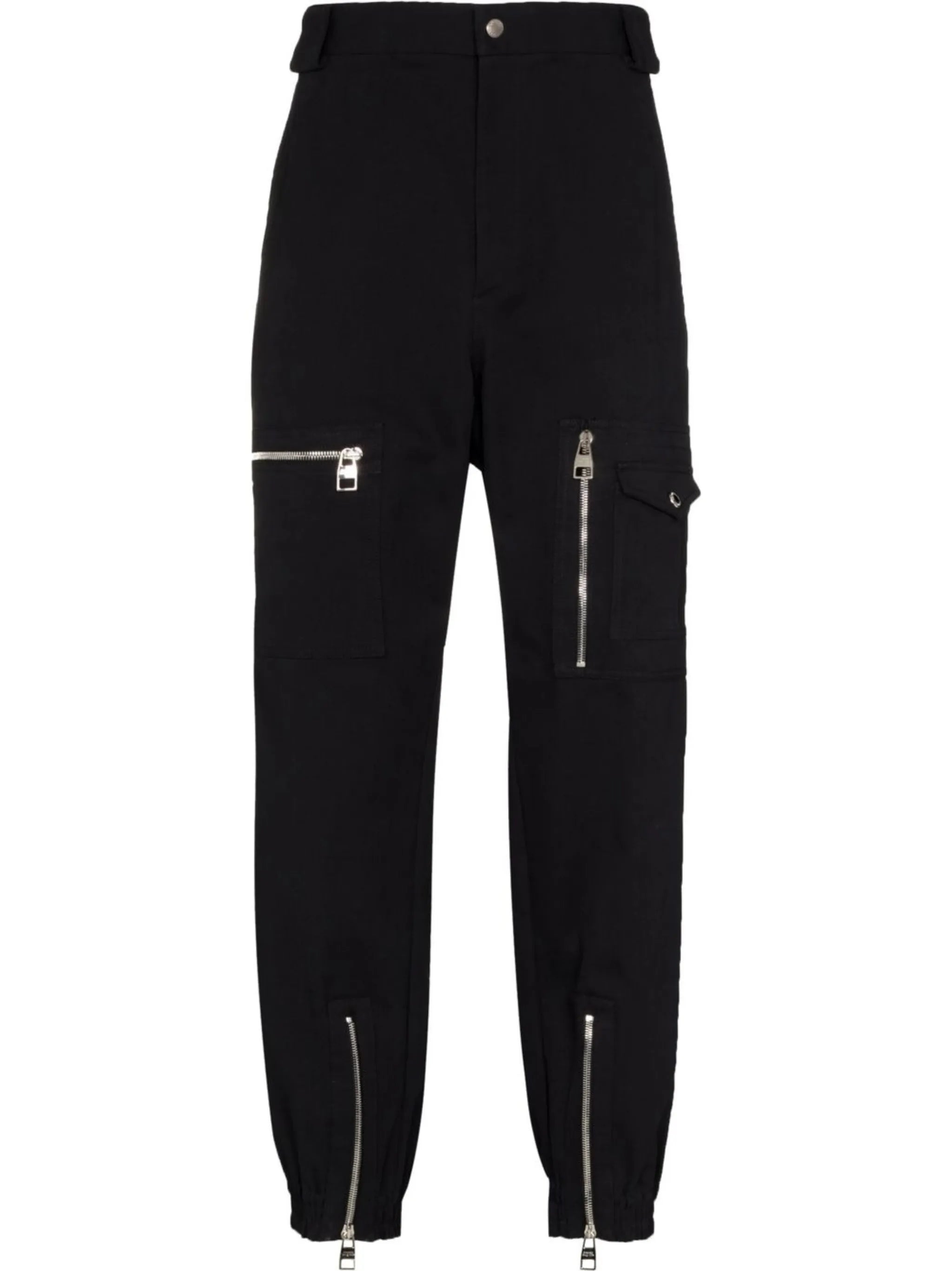 zip-detailing tapered trousers