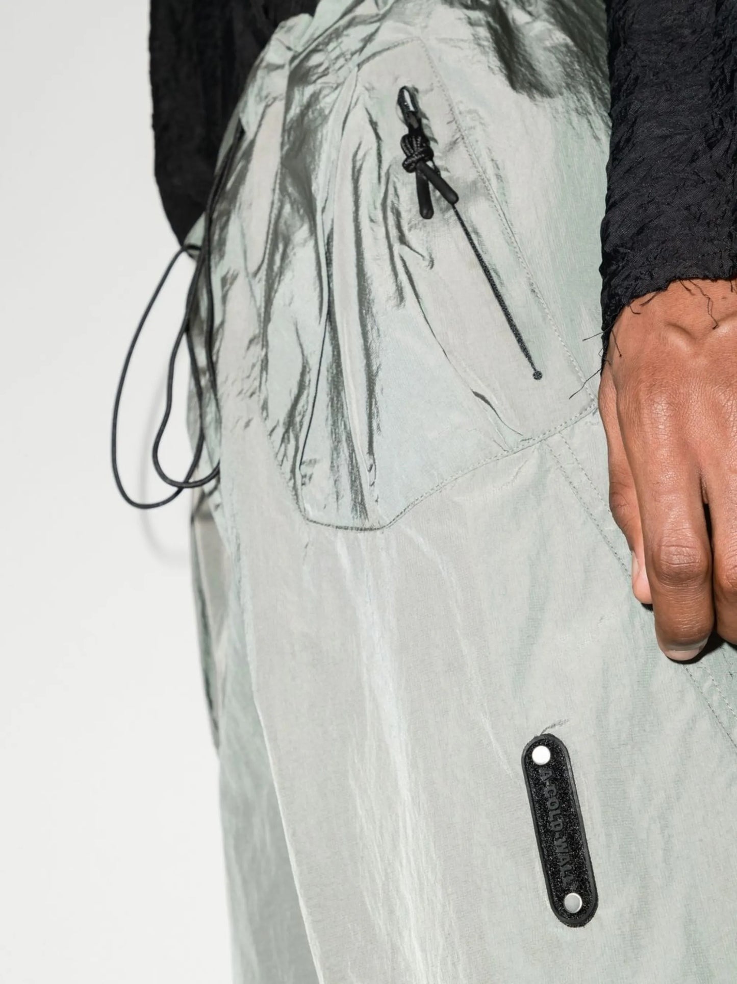 metallic-effect bermuda shorts