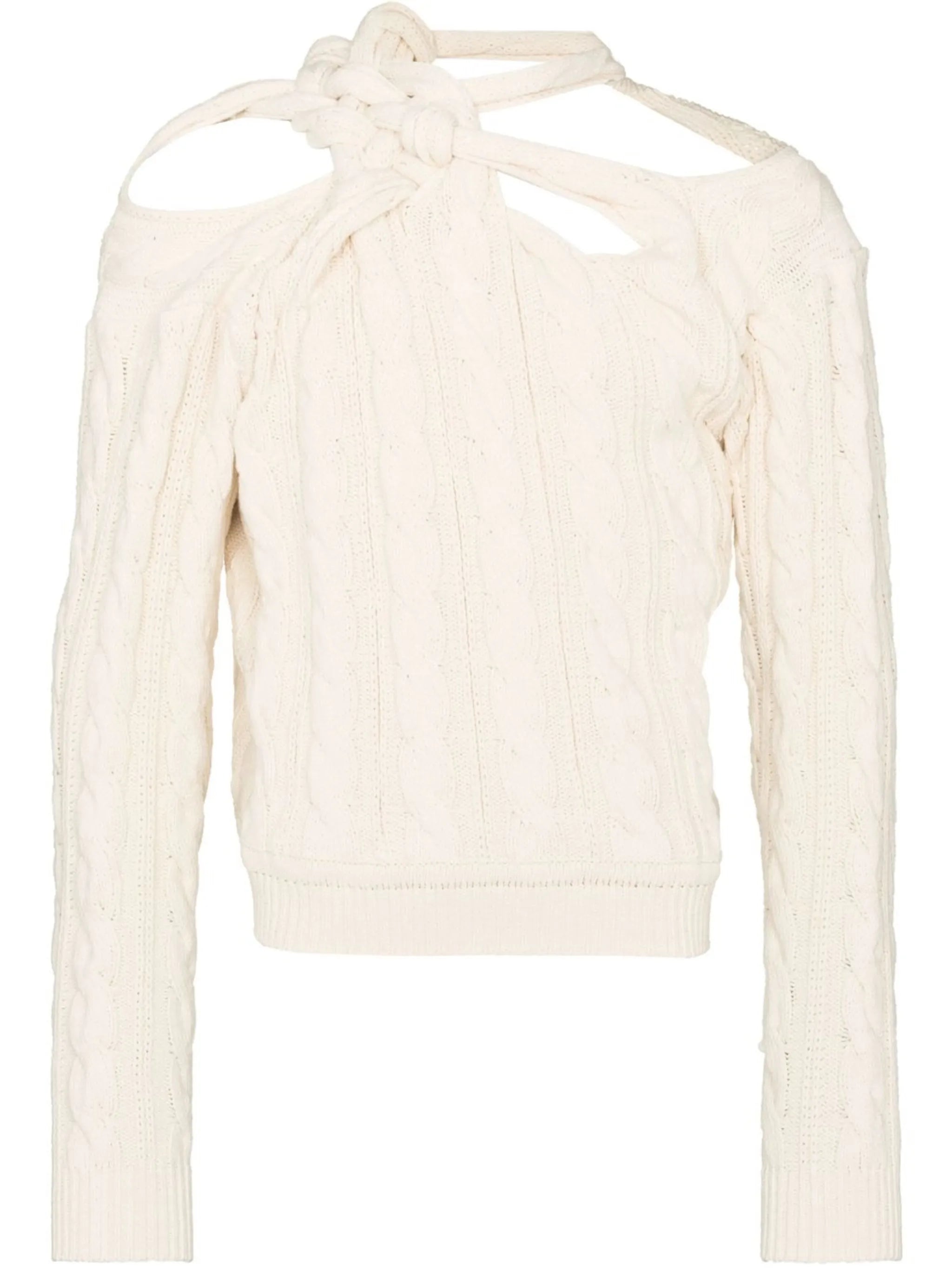 knot-detail cable knit jumper