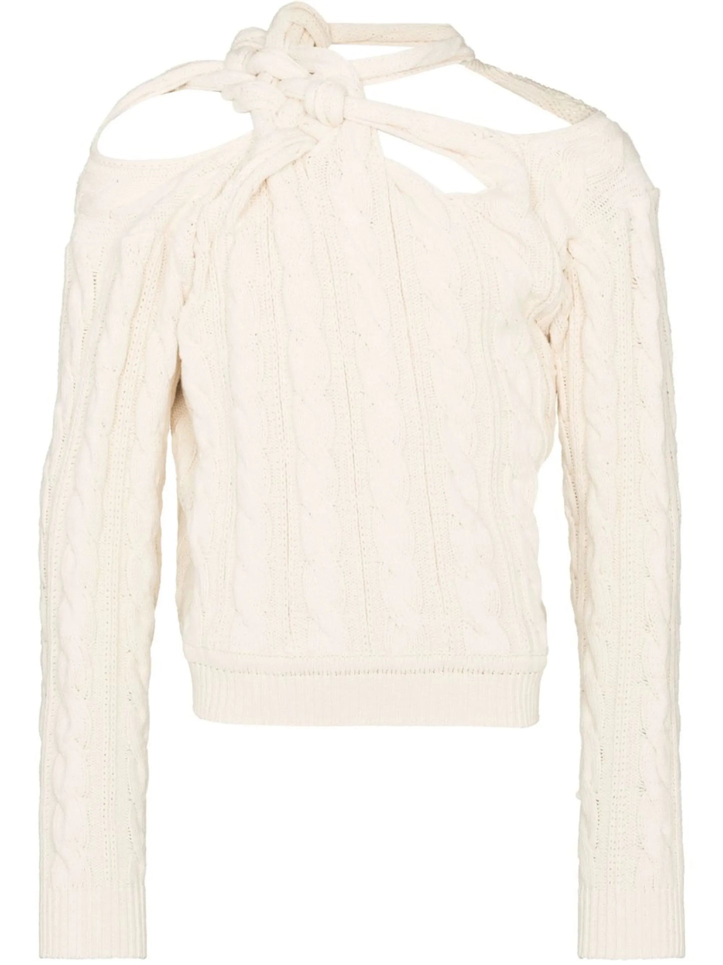 knot-detail cable knit jumper