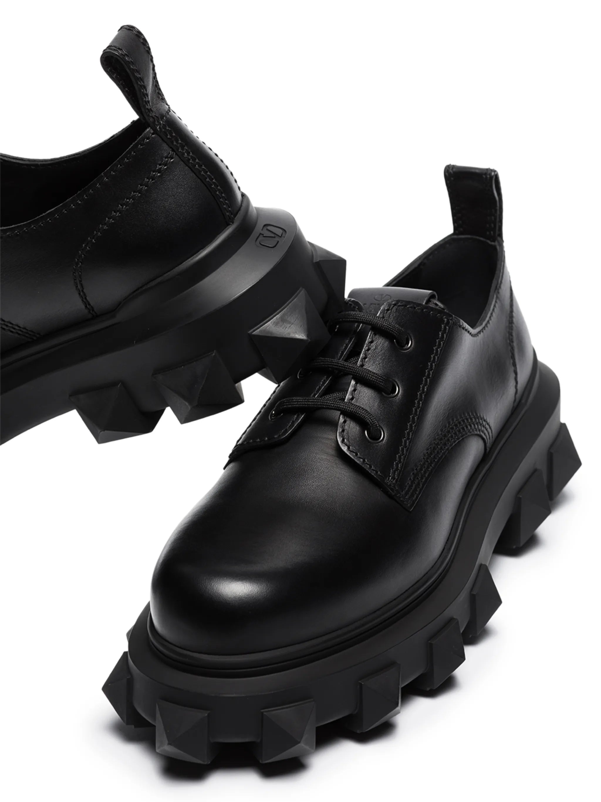 Trackstud leather derby shoes