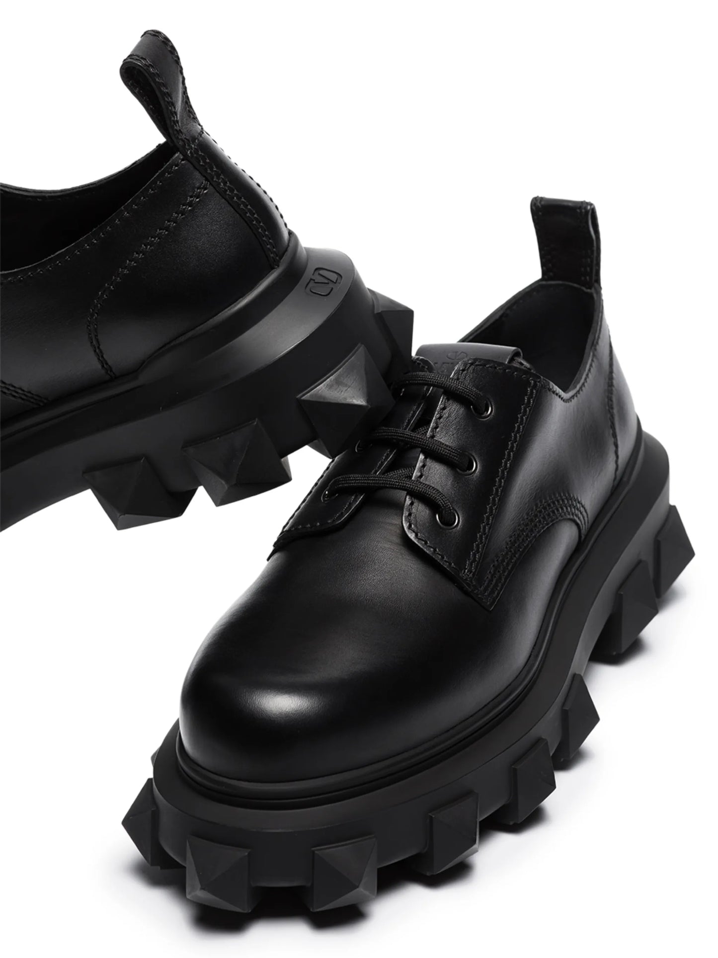 Trackstud leather derby shoes