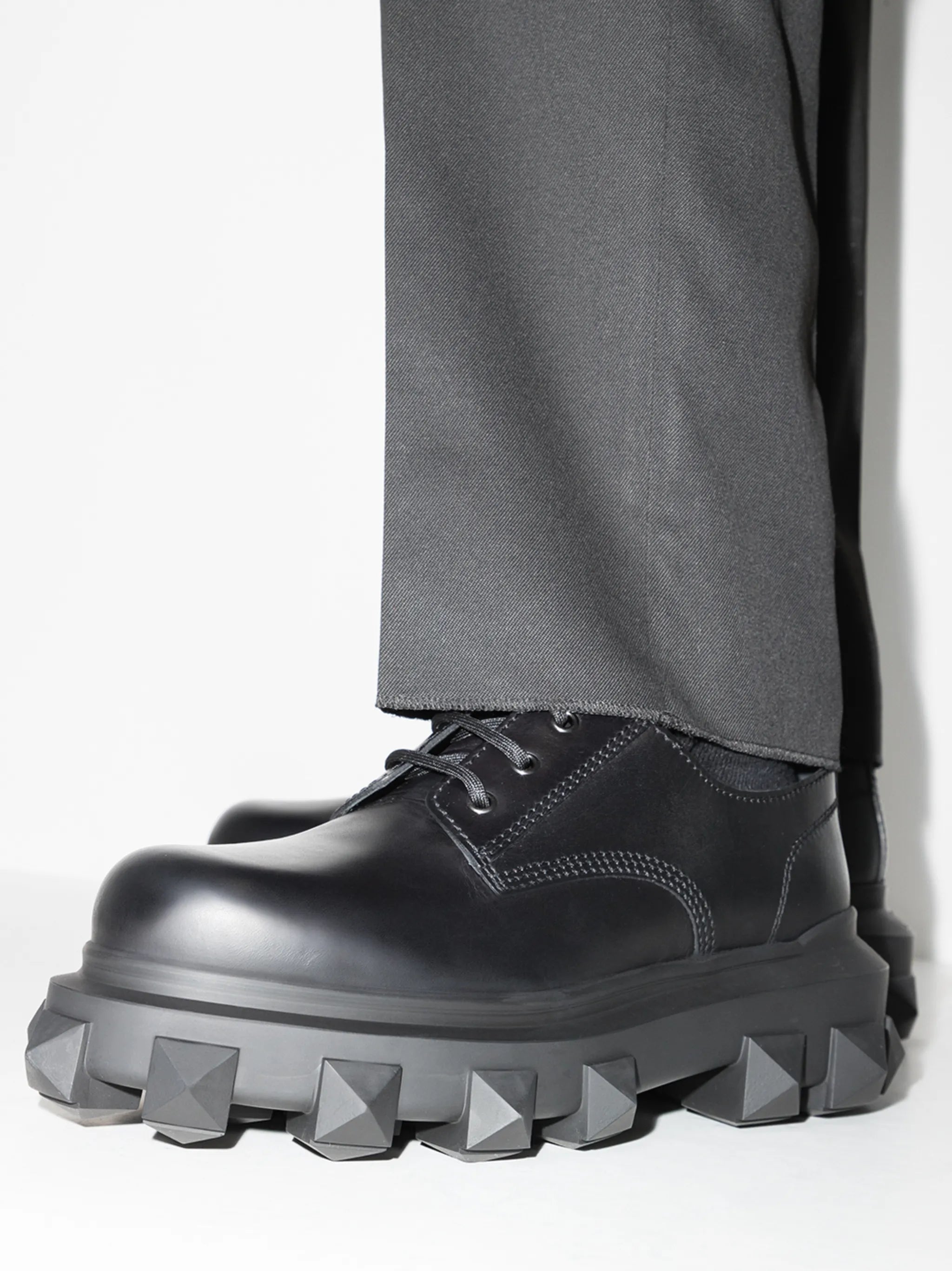 Trackstud leather derby shoes