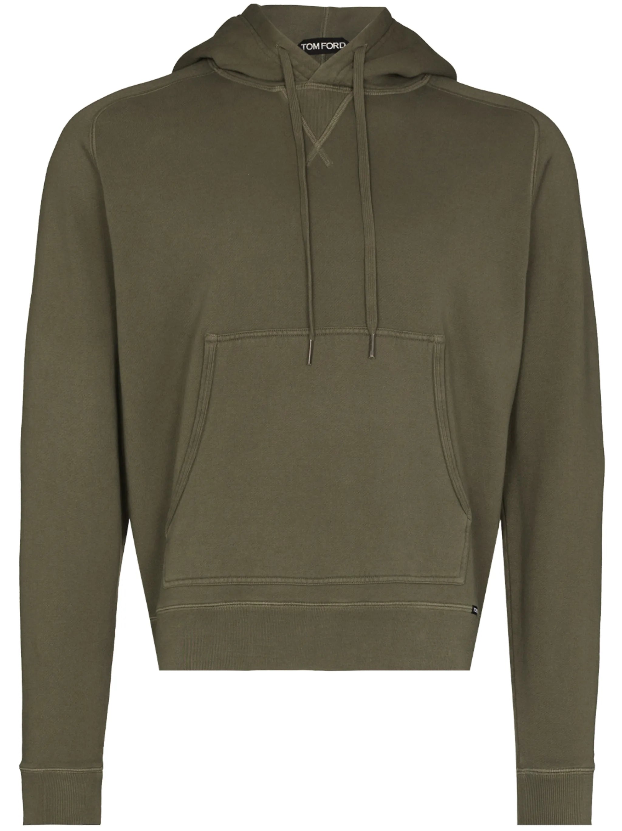 long-sleeved vintage-dyed hoodie