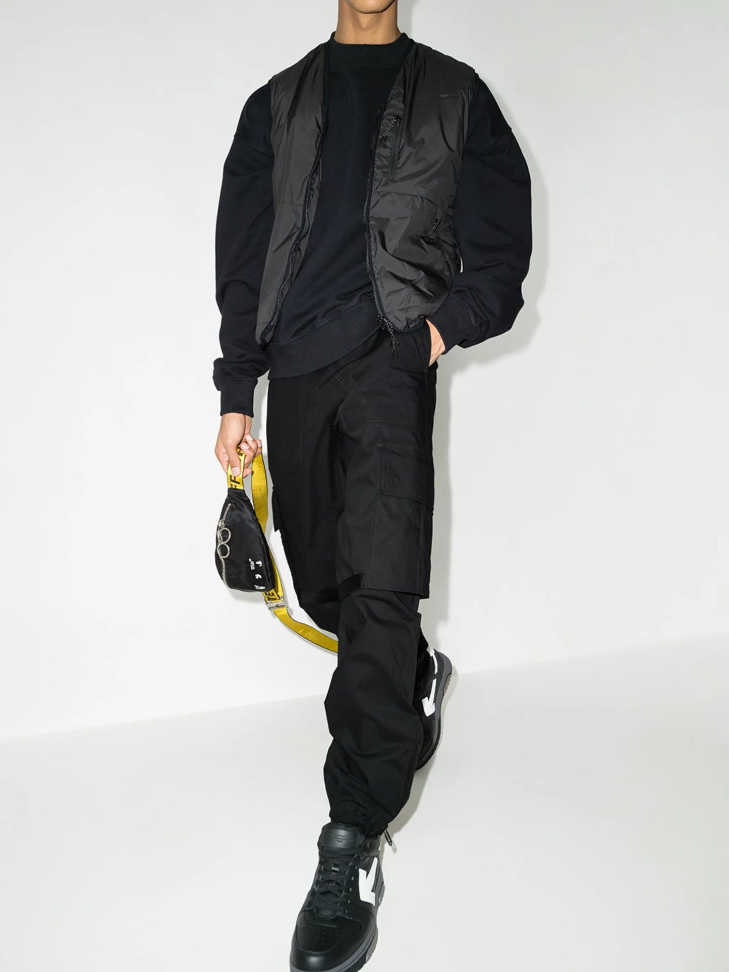 Diag-stripe ripstop cargo trousers