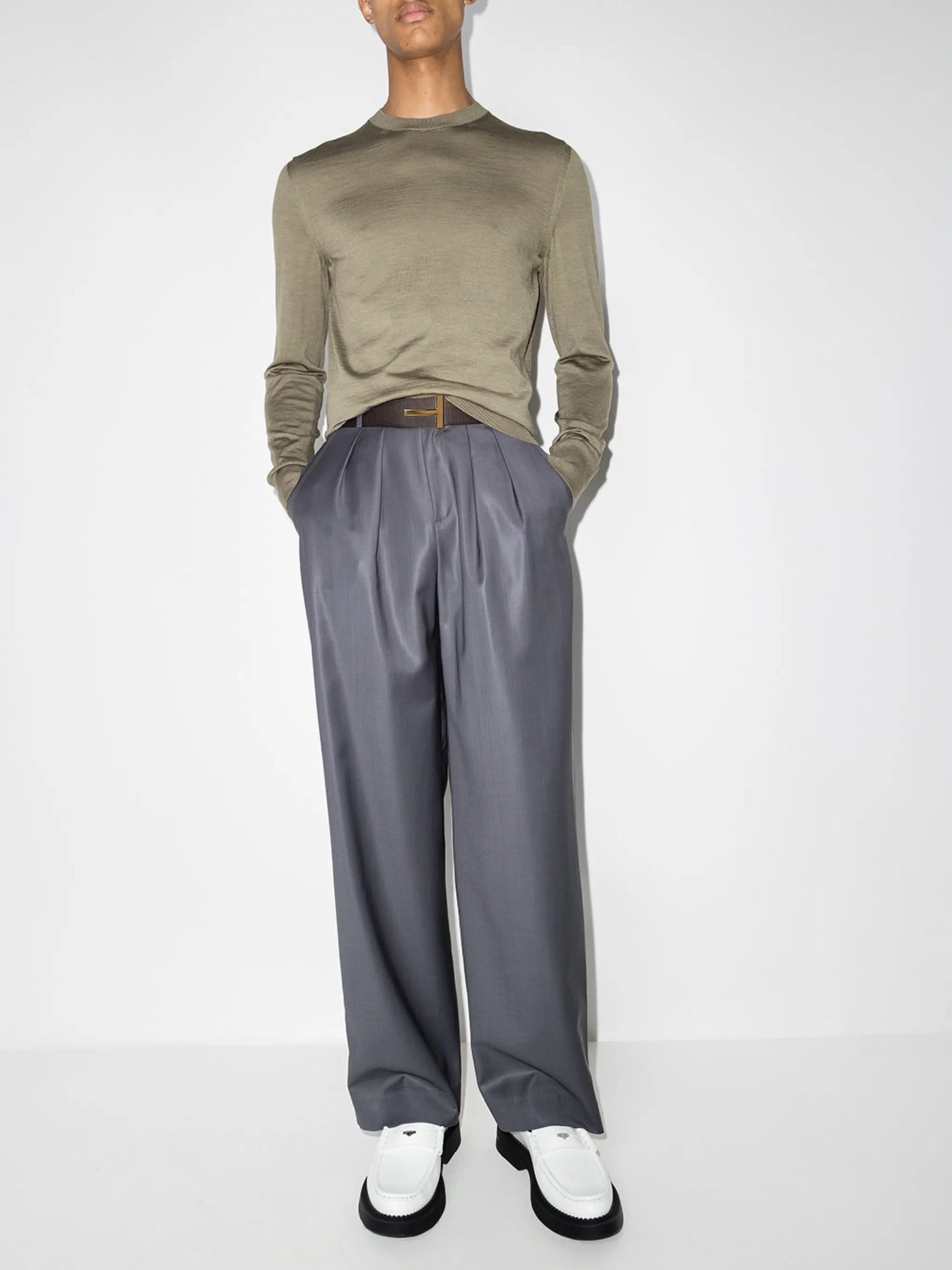 knitted crew-neck jumper