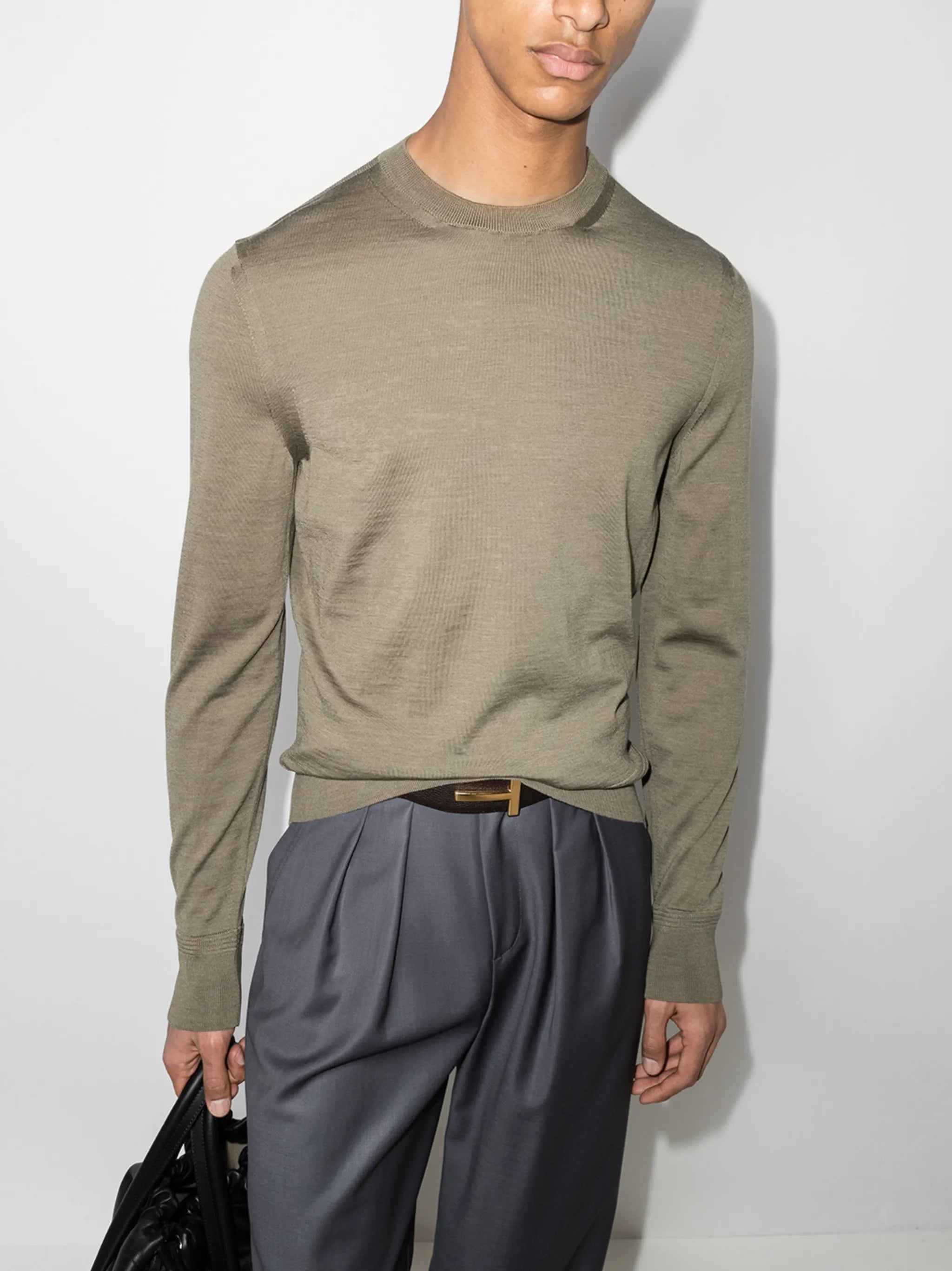 knitted crew-neck jumper