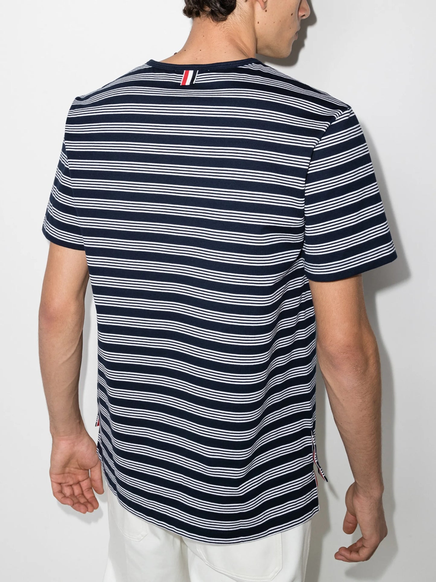 logo-patch striped T-shirt