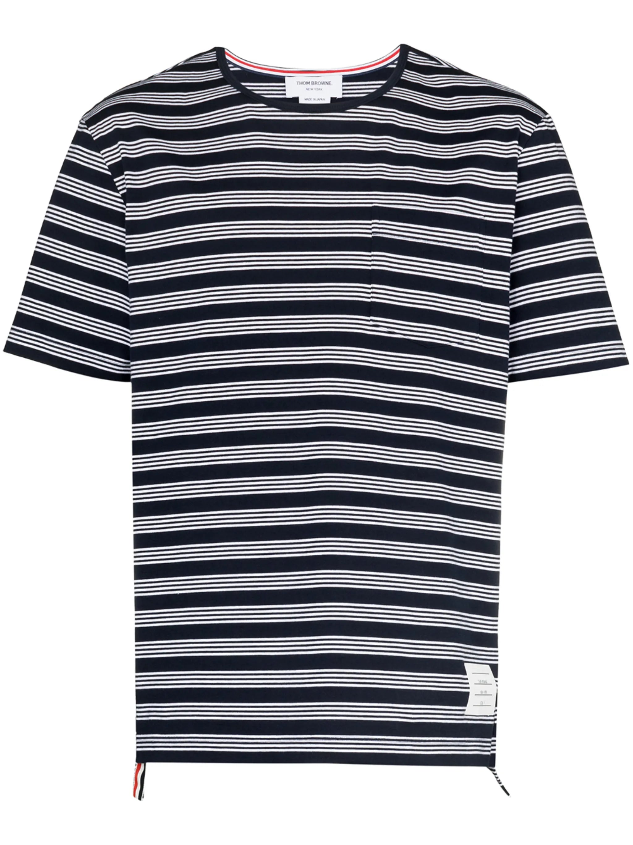 logo-patch striped T-shirt