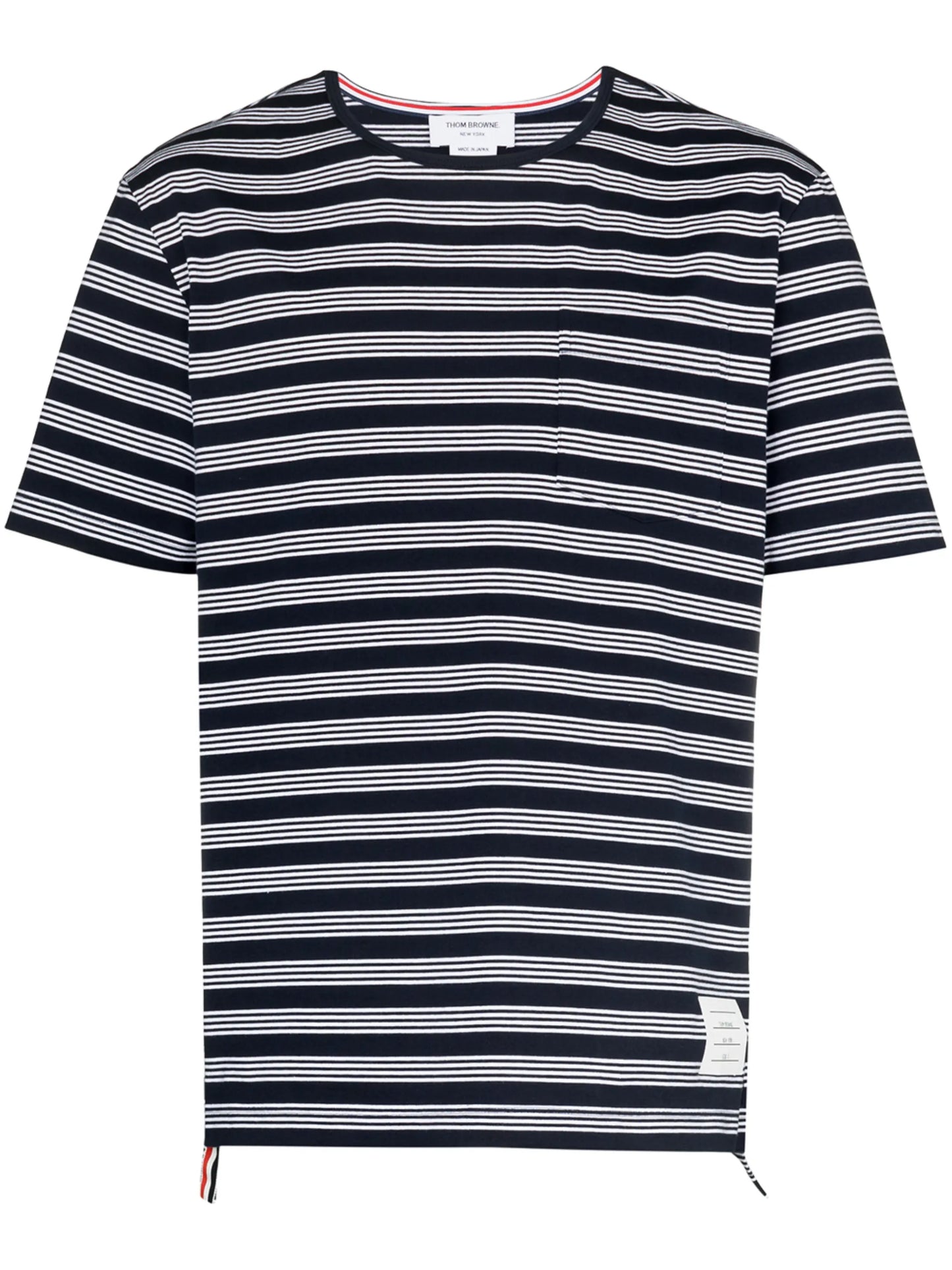 logo-patch striped T-shirt