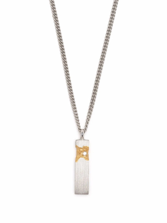 mined cube diamond pendant necklace