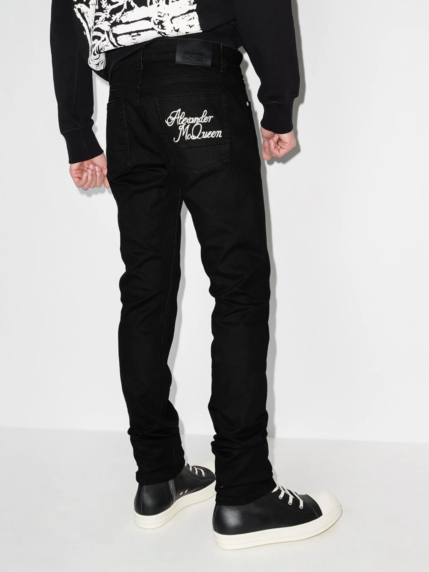 embroidered logo jeans