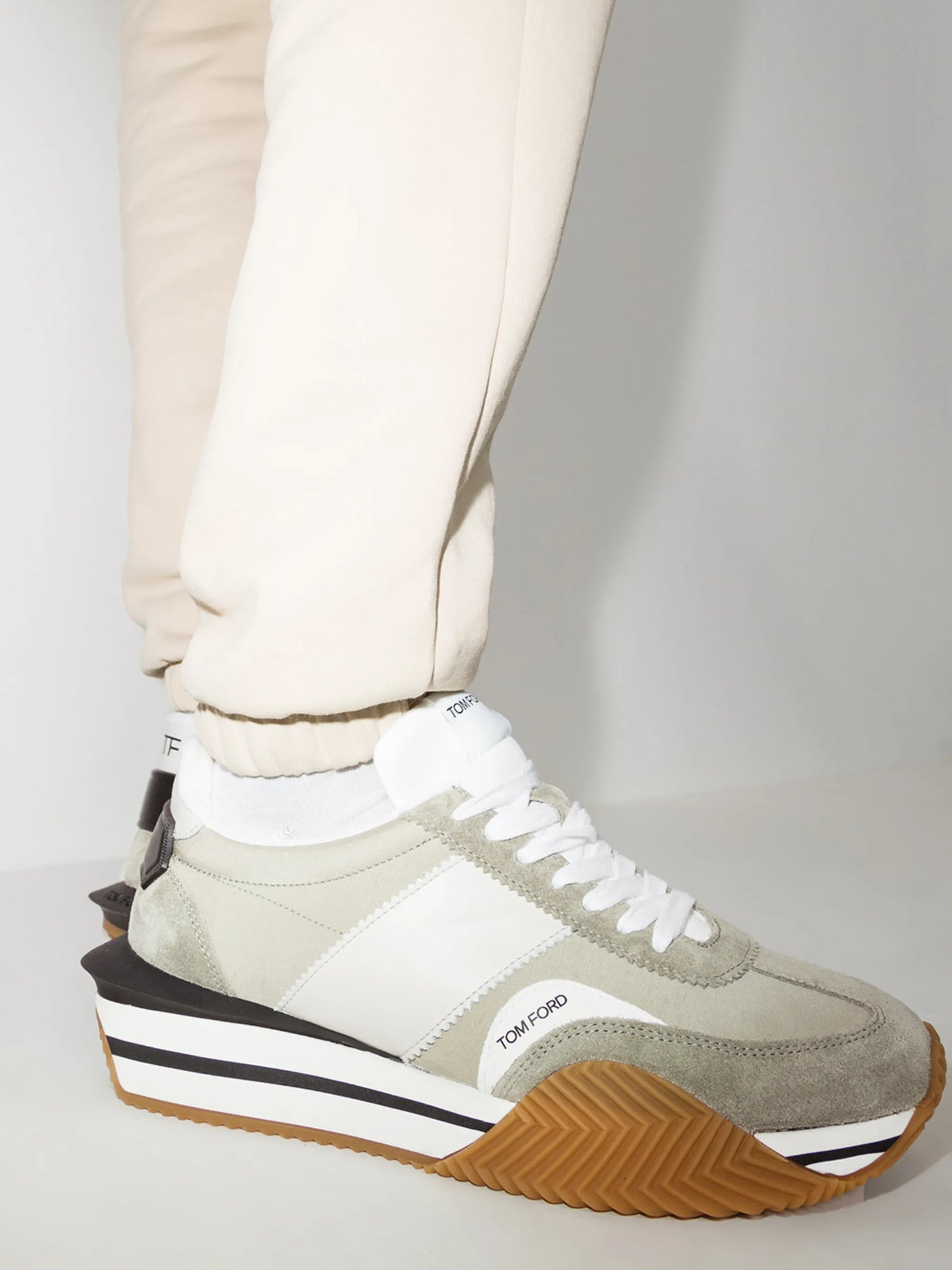 multi-panel lace-up sneakers